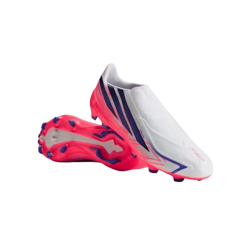Adidas F50 Hyperfast League Laceless Firm Ground Soccer Cleats Cloud White