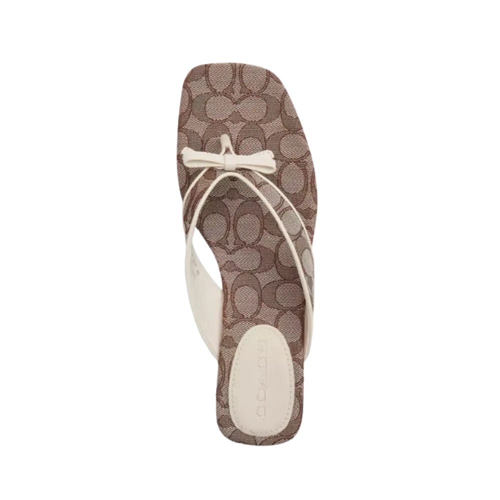 Coach Bow Thong Kitten In Signature Jacquard Chalk