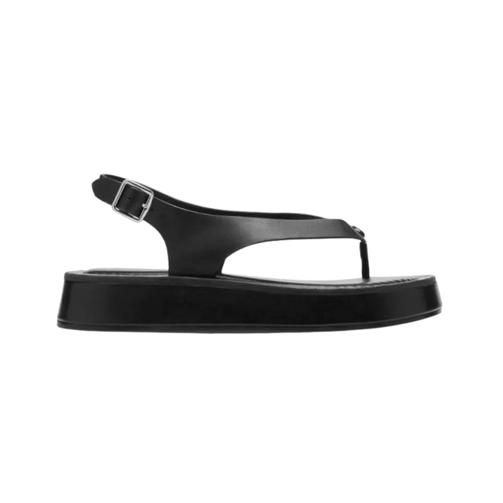 Coach Sculpted C Platform Thong Black