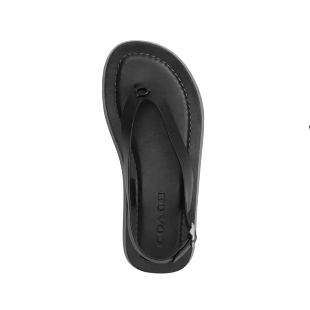 Coach Sculpted C Platform Thong Black