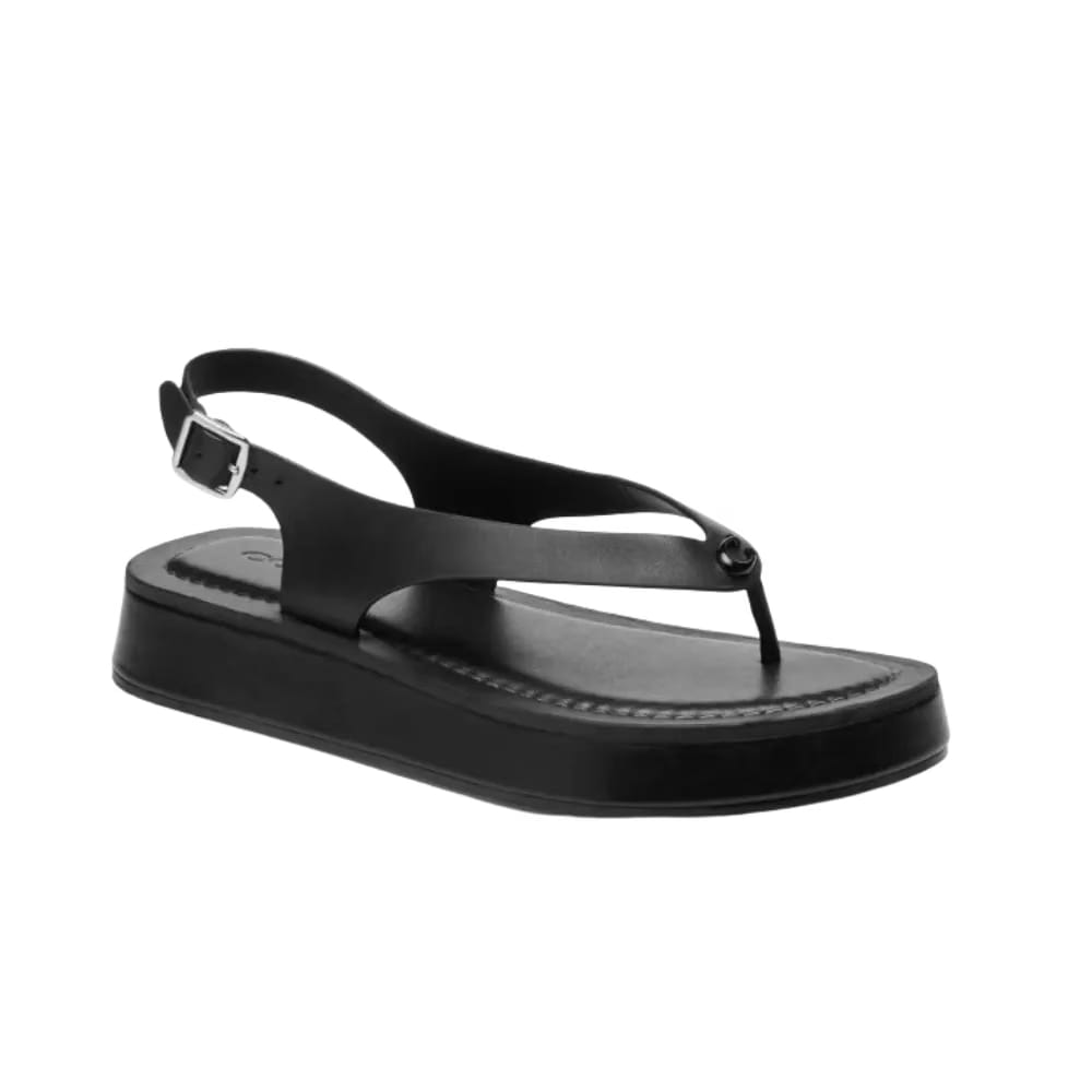 Coach Sculpted C Platform Thong Black