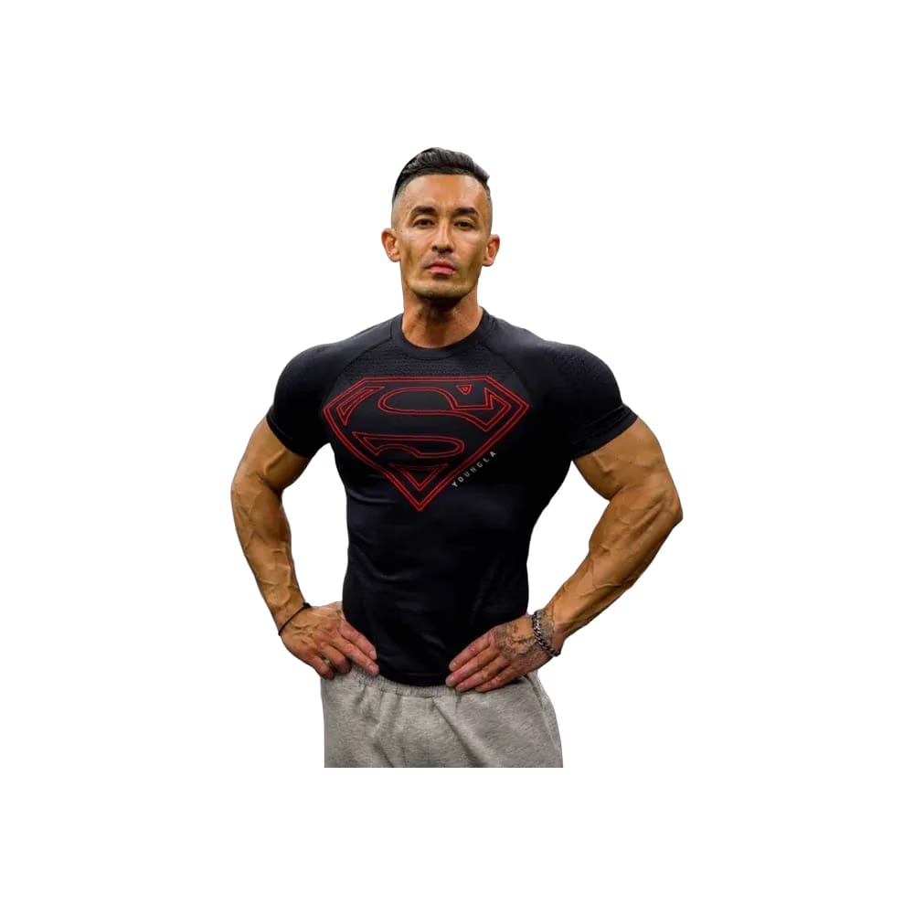 YoungLA Superman Compression Tees 'Black/Red'