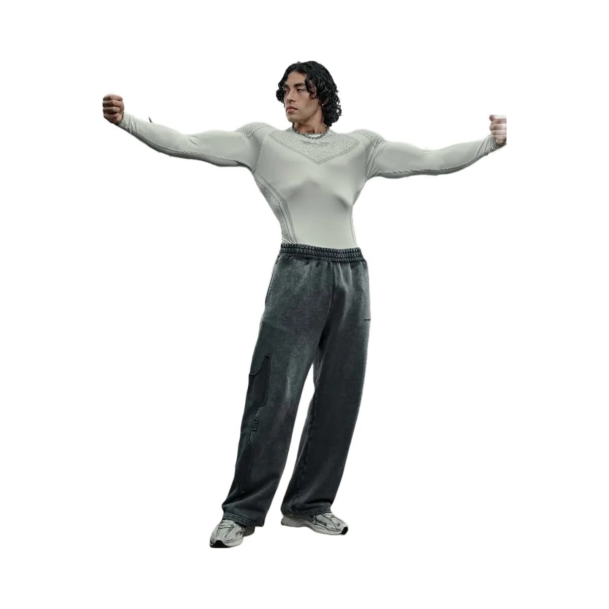 YoungLA Batman Compression Longsleeves 'Grey Green'