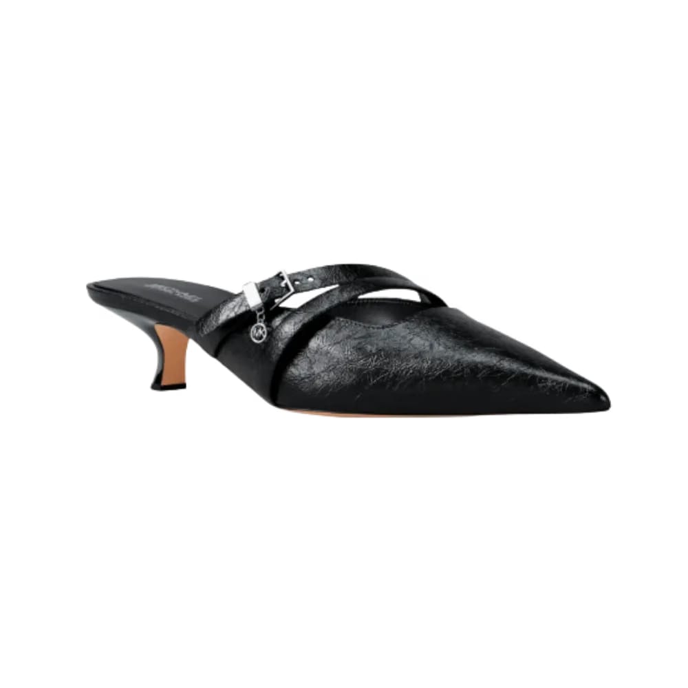 Michael Kors Yvette Crackled Kitten Mule Black