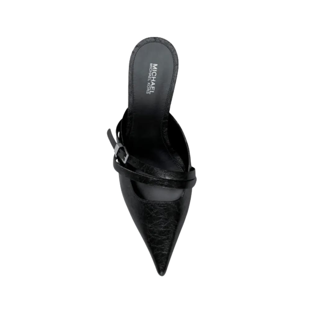 Michael Kors Yvette Crackled Kitten Mule Black
