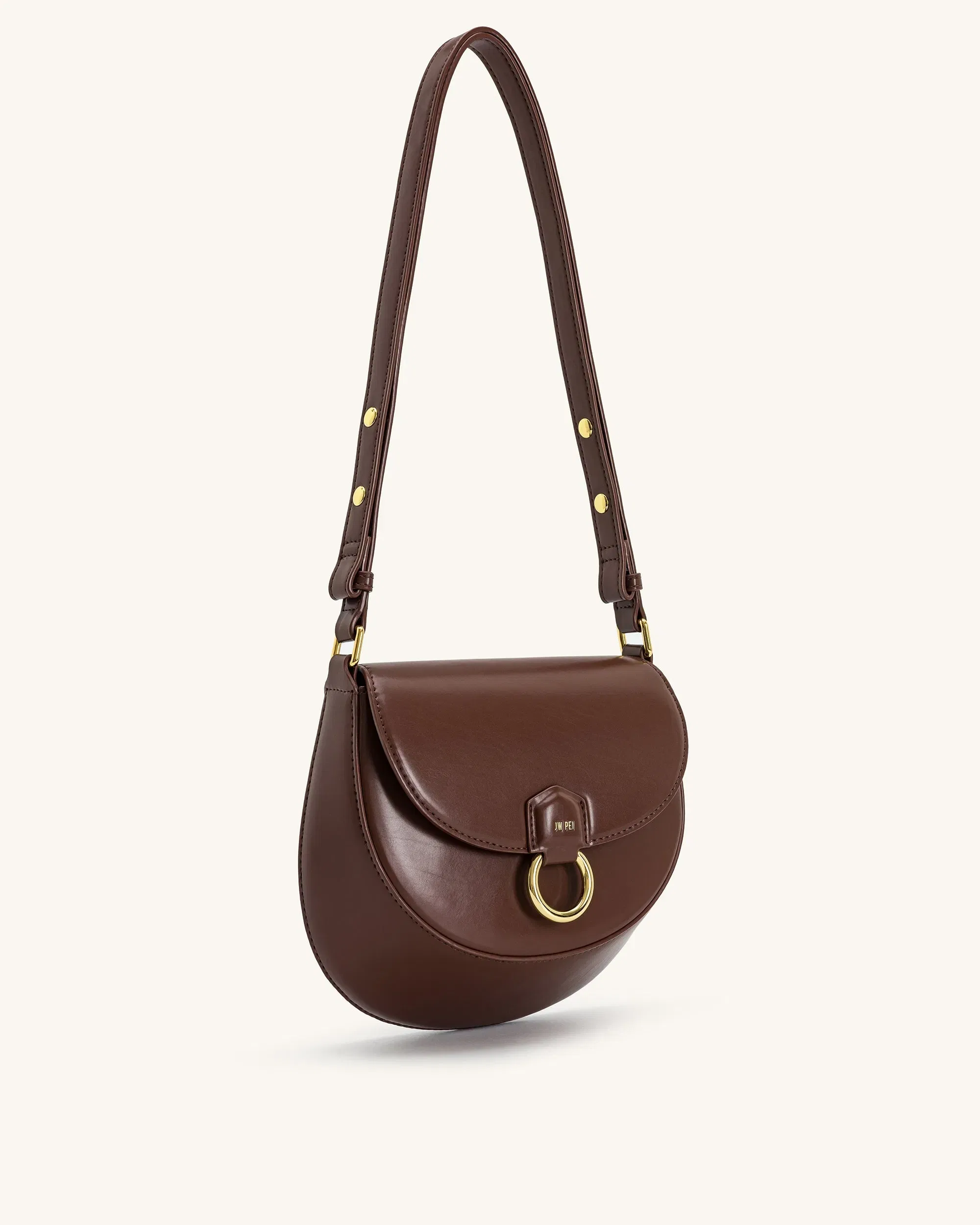 Jw Pei Diana Ring Flap Saddle Bag Brown