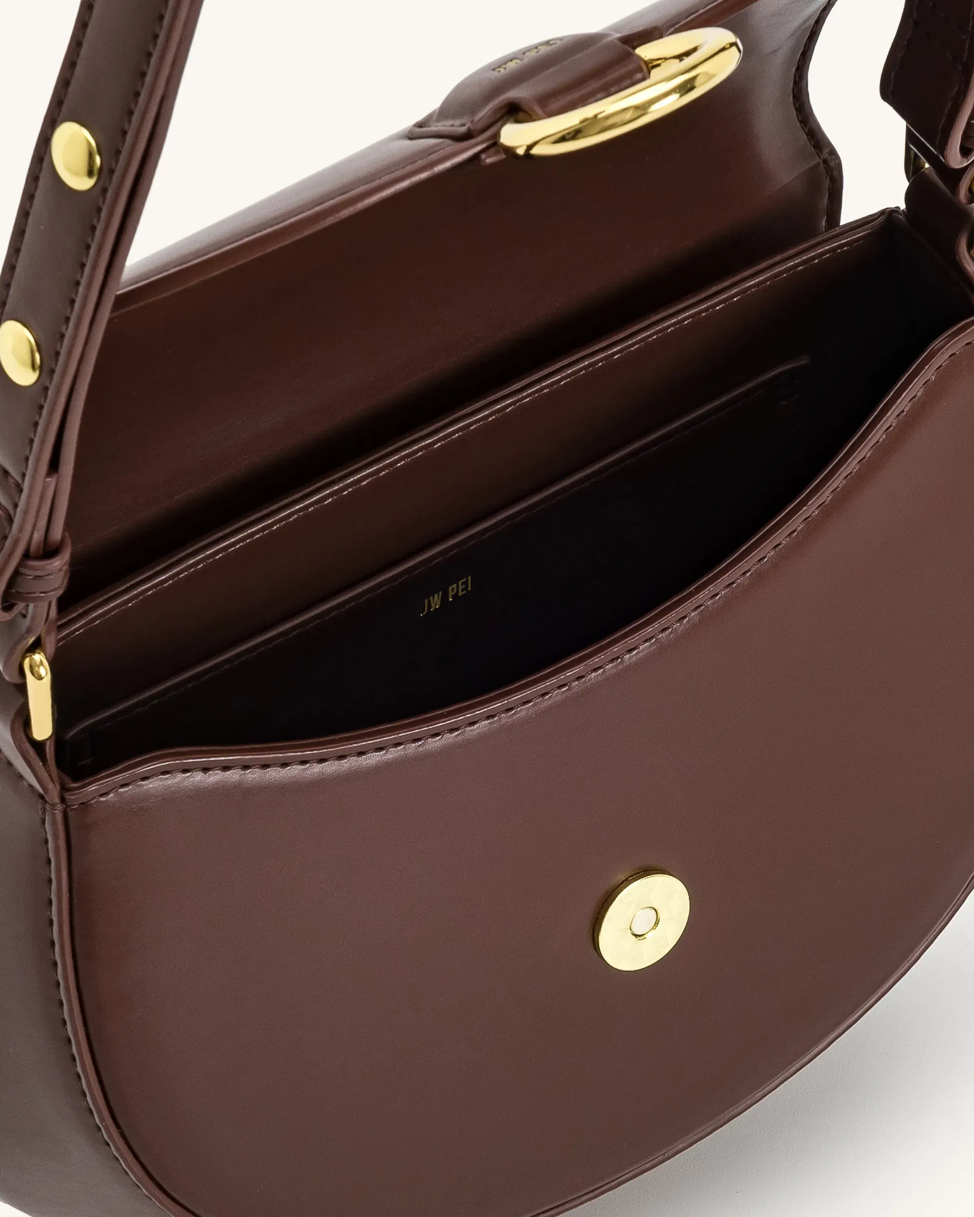 Jw Pei Diana Ring Flap Saddle Bag Brown