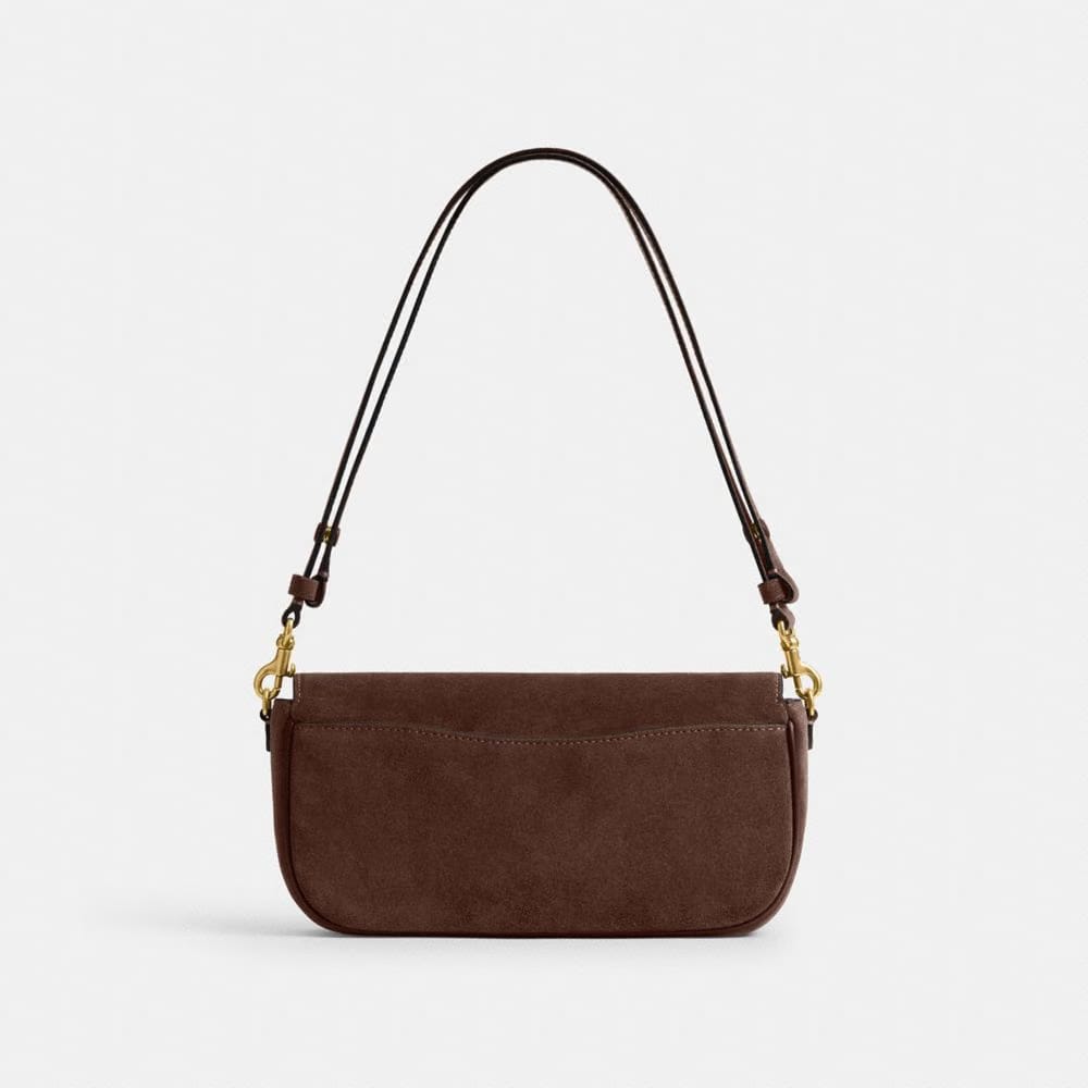 Coach Brook Flap Chain Bag Brass Dark Chocolate