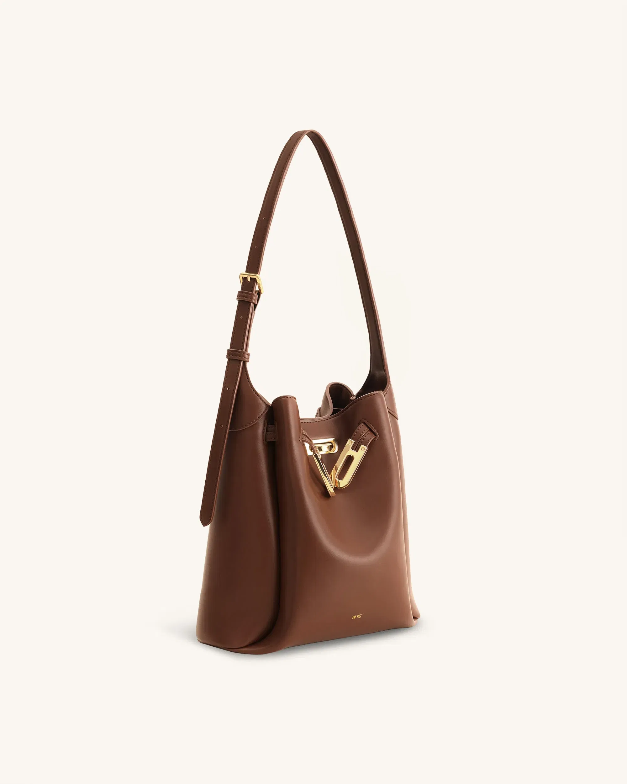 Jw Pei Charlene Double Buckle Hobo Bag Brown