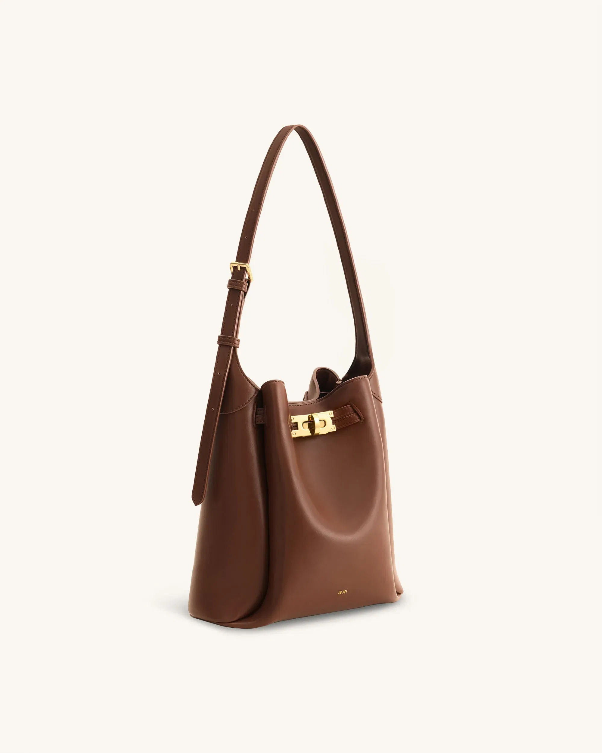 Jw Pei Charlene Double Buckle Hobo Bag Brown