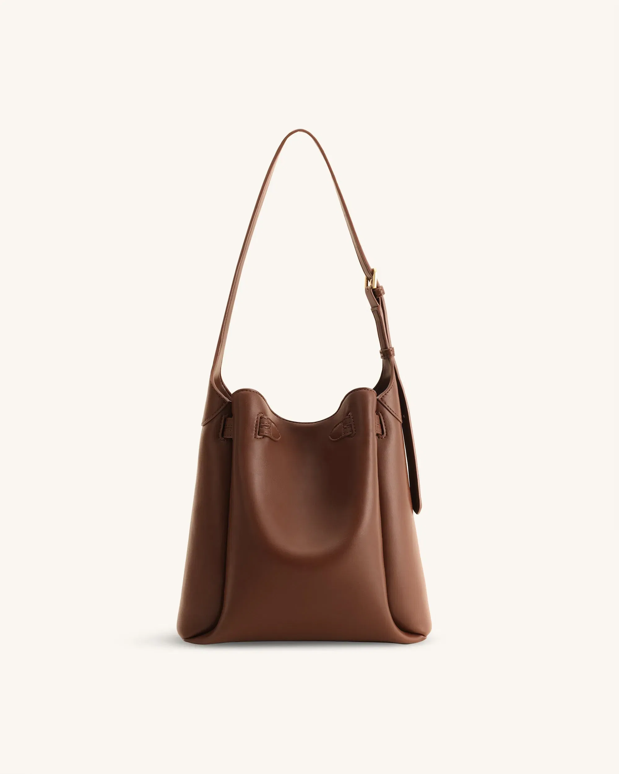 Jw Pei Charlene Double Buckle Hobo Bag Brown