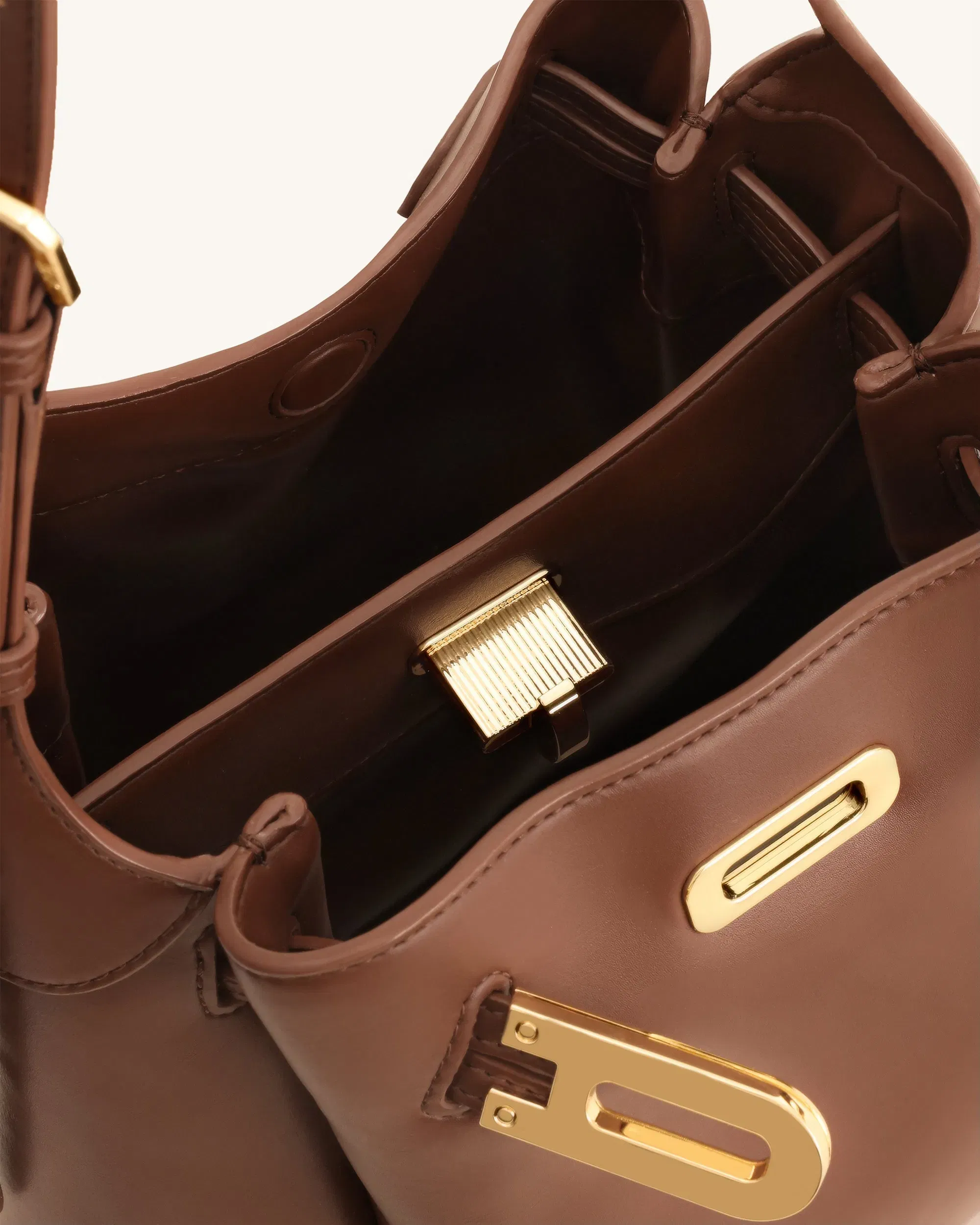 Jw Pei Charlene Double Buckle Hobo Bag Brown