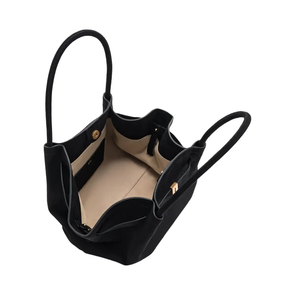 Jw Pei Hana Medium Faux Suede Tote Bag Black
