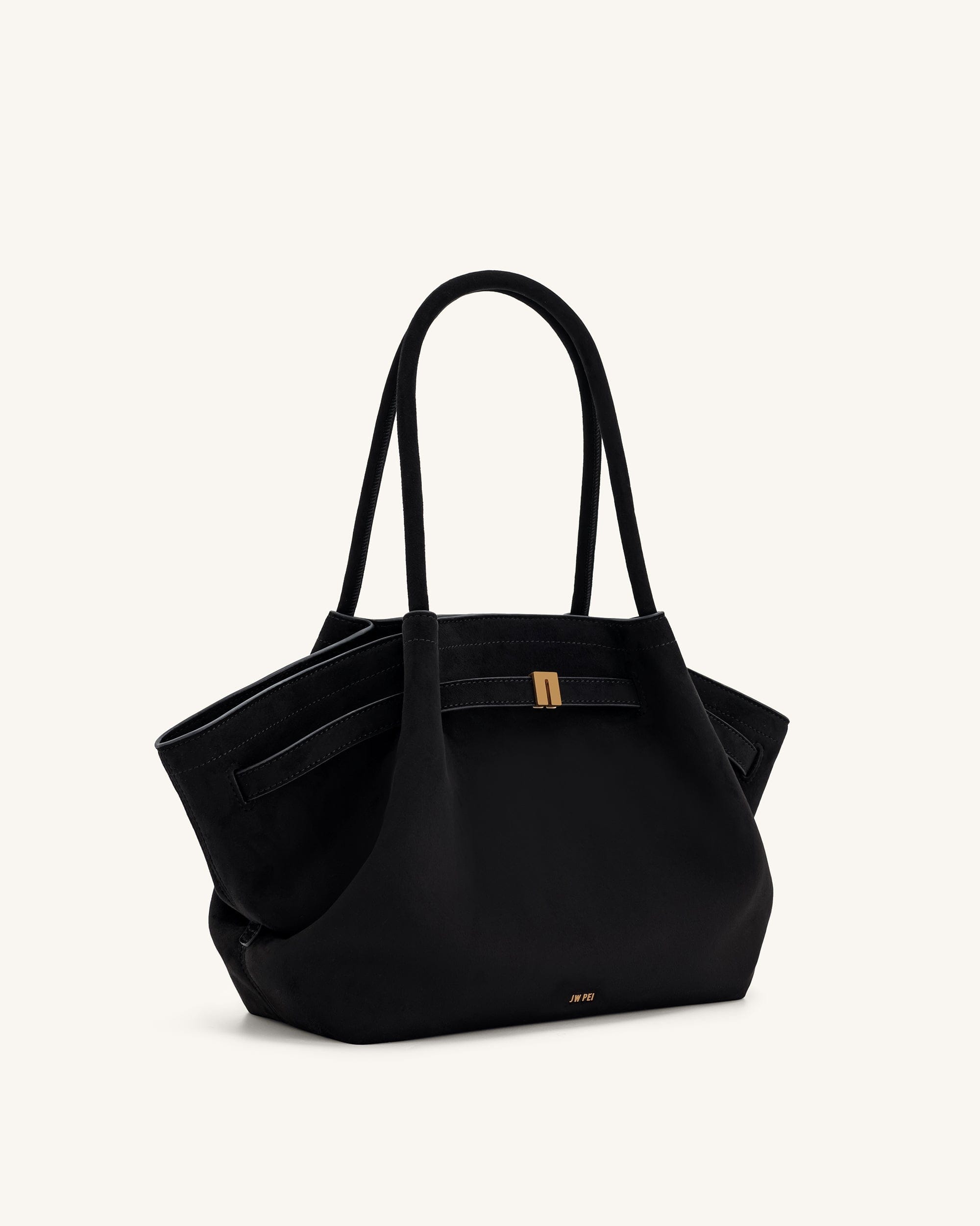 Jw Pei Hana Medium Faux Suede Tote Bag Black