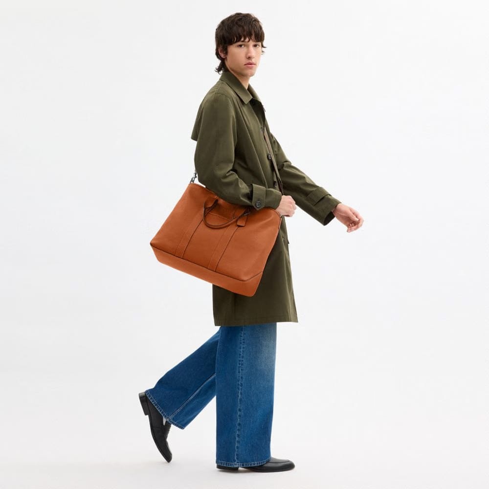 Coach Grayson Tote Bag Silver Amber Brown