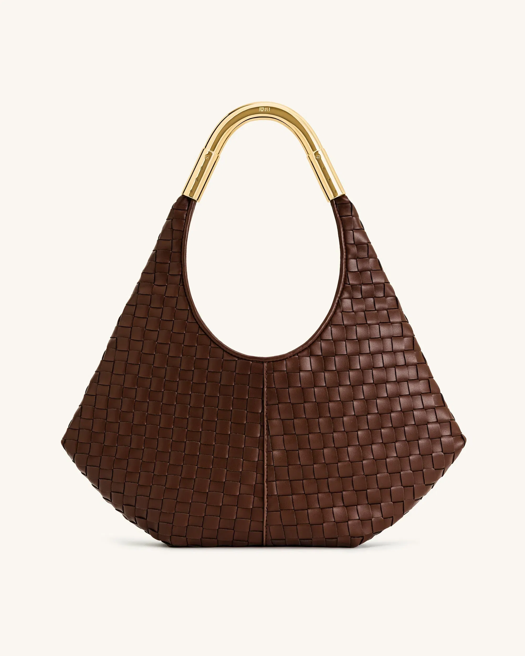 Jw Pei Olivia Hand Woven Metal Handle Hobo Bag Brown