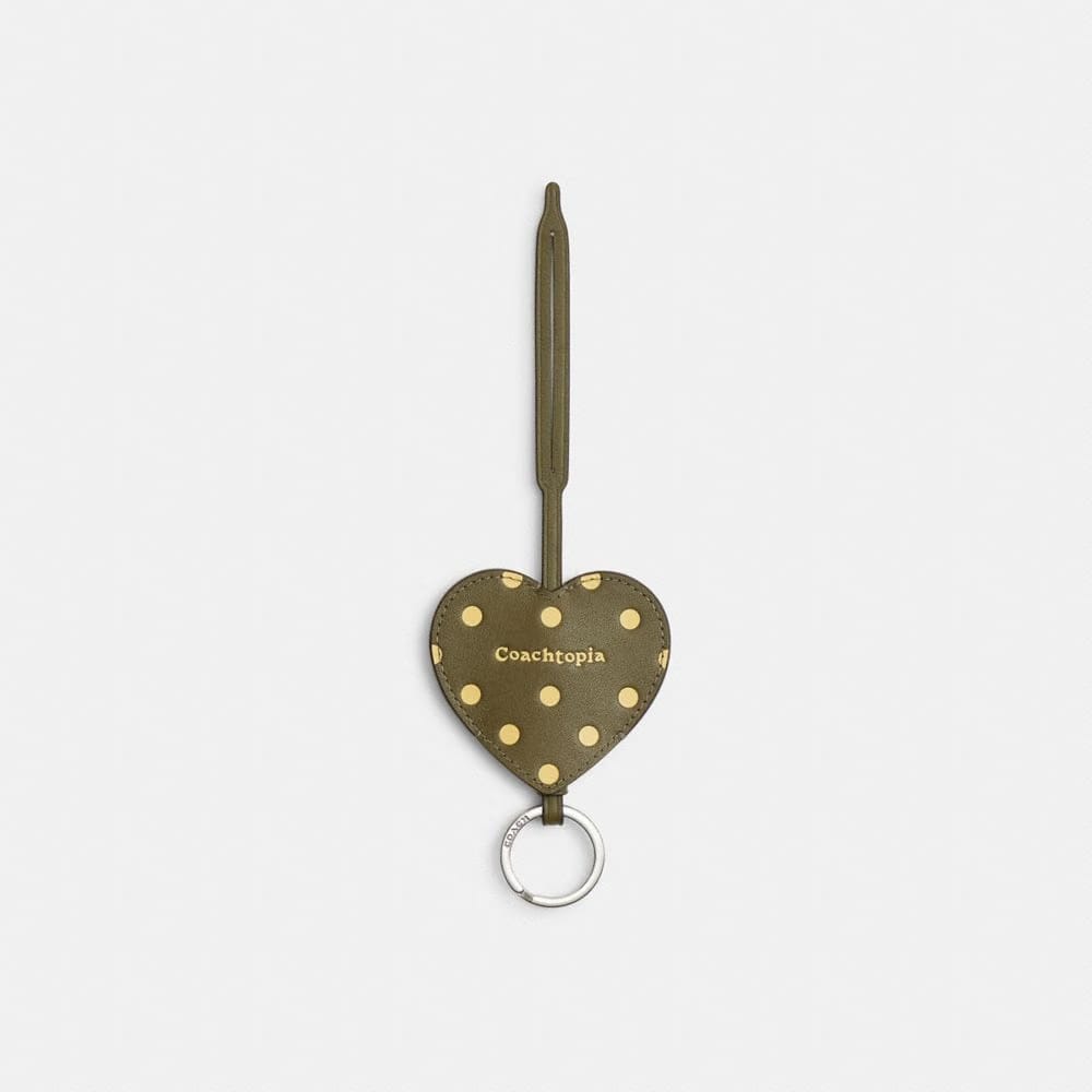 Coach Heart Bag Charm Olive Green