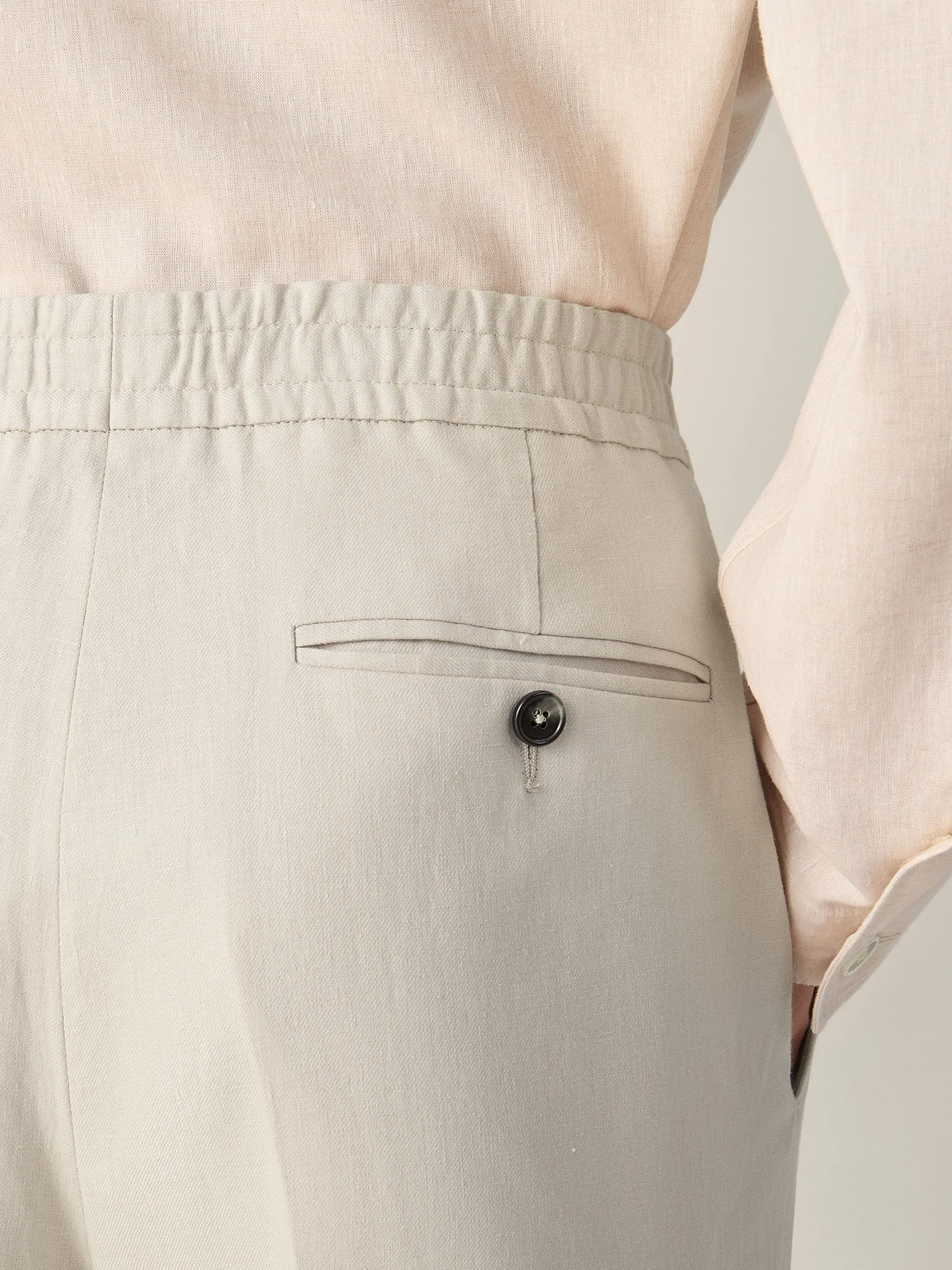 Zegna Ivory Oasi Lino Pants