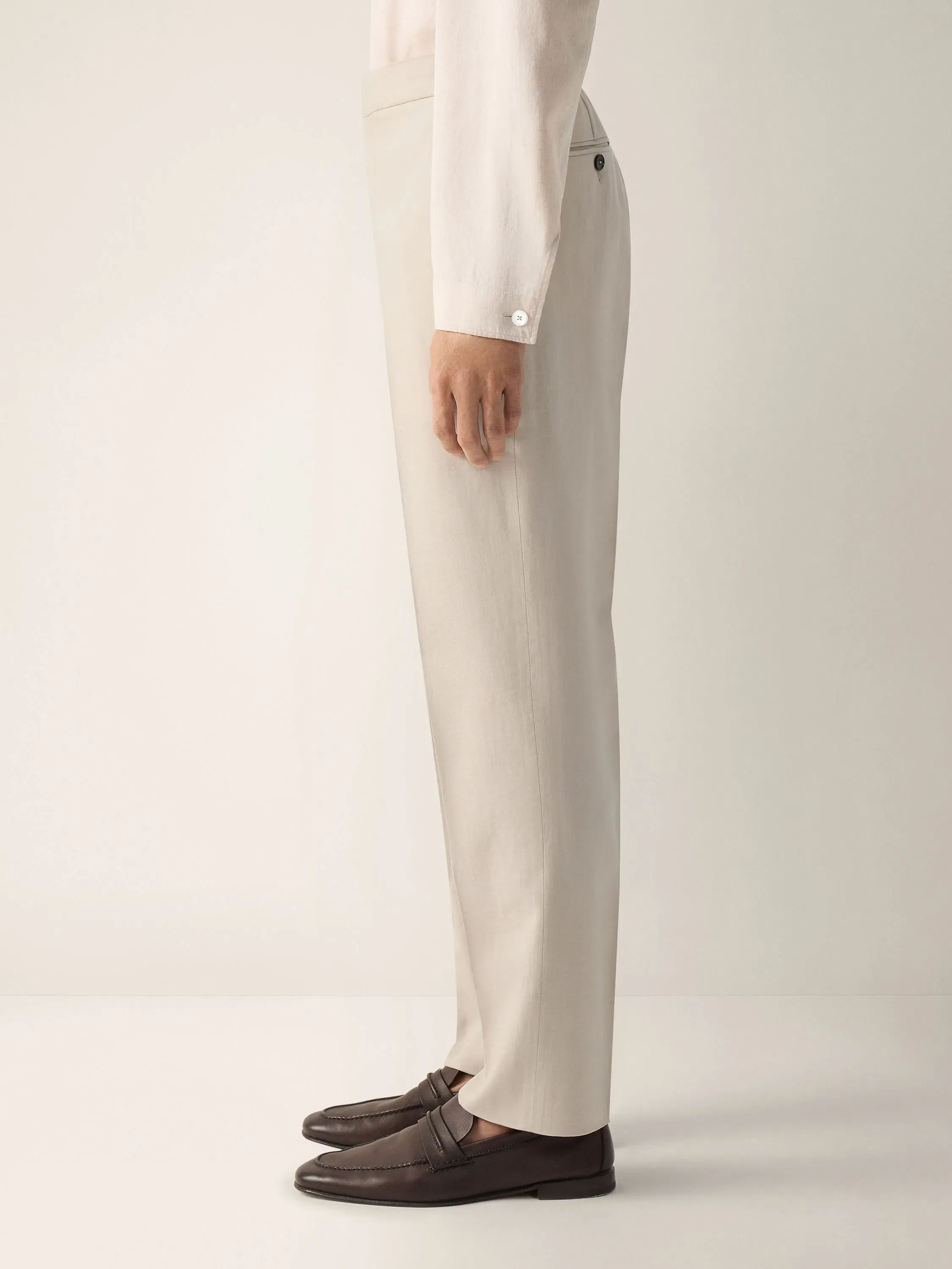 Zegna Ivory Oasi Lino Pants
