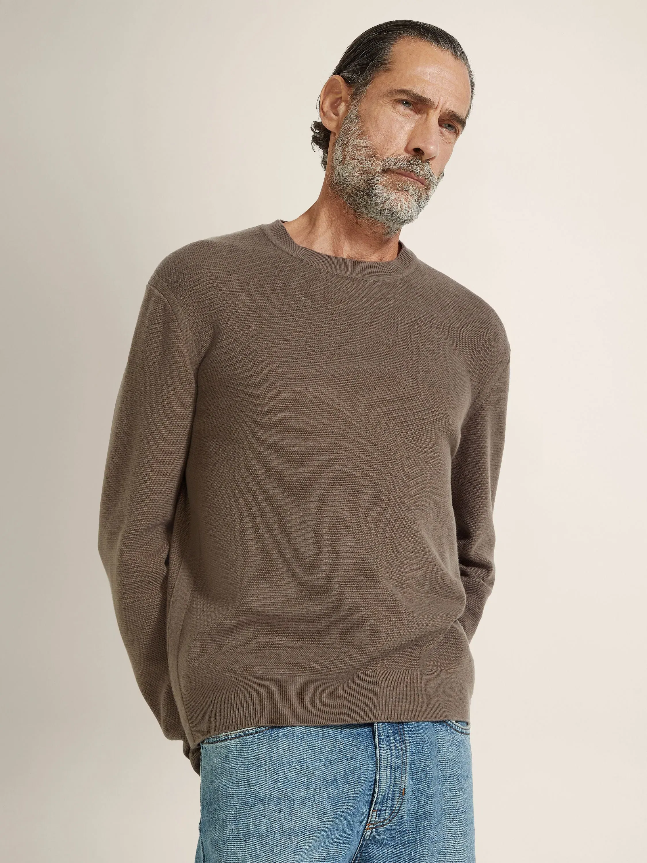 Zegna Dark Taupe Vellus Aureum Crewneck