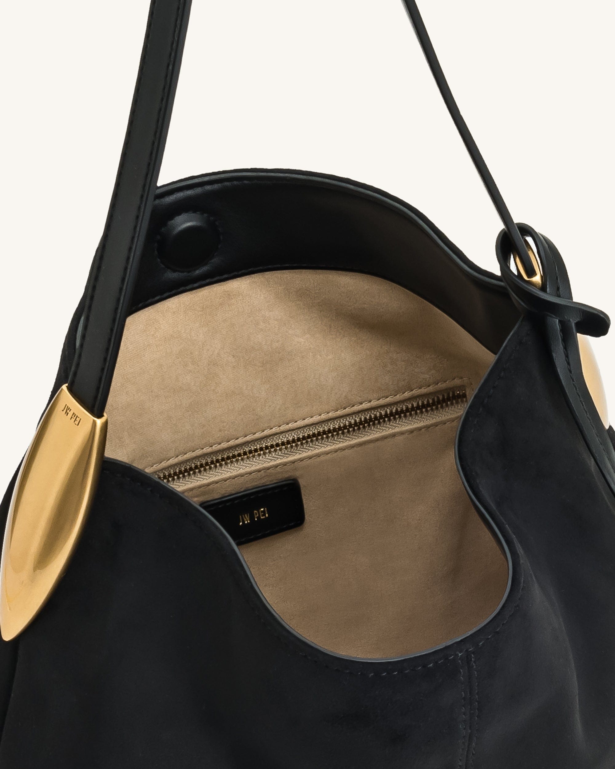 Jw Pei Nina Metal Charm Hobo Bag Black