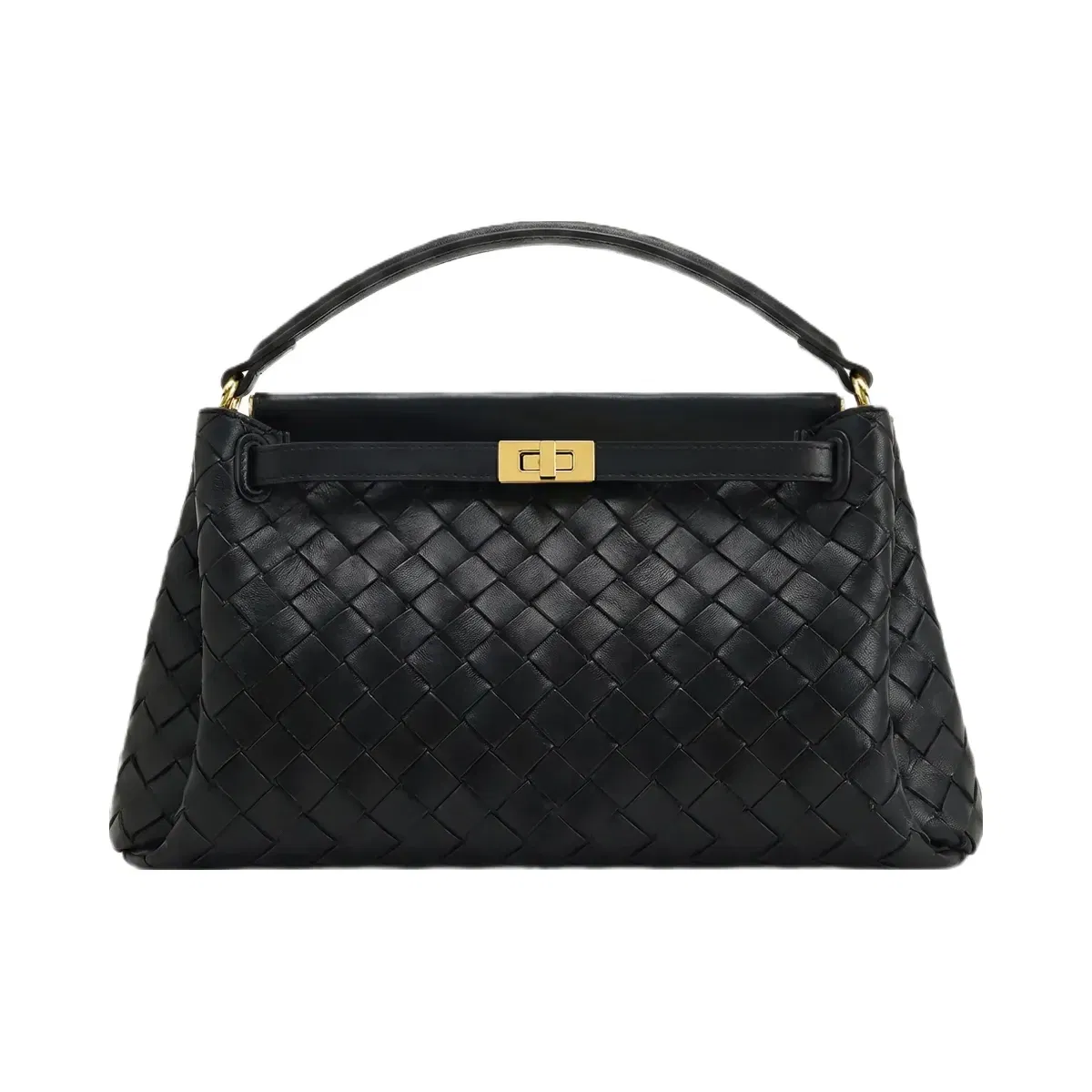 Jw Pei Carmen Woven Top Handle Bag Charcoal Black