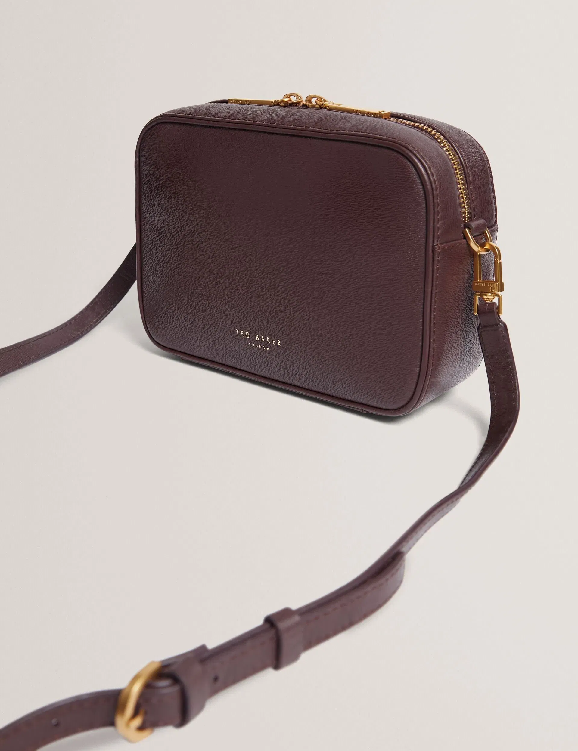 Ted Baker Anihli Tb Detail Small Leather Camera Bag Wine Women's