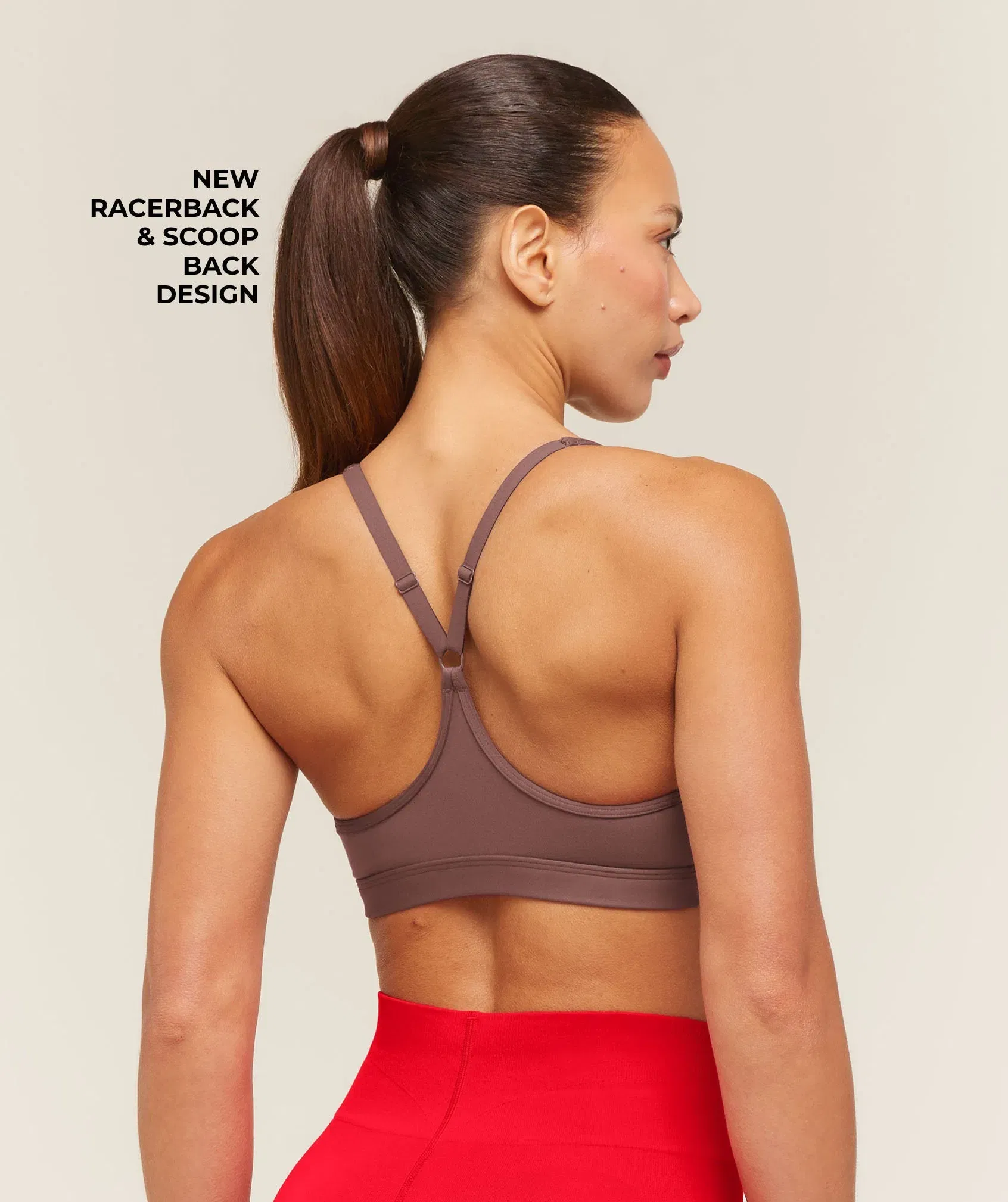 Women's Gymshark Ruched Sports Bra 2.0 Espresso Brown