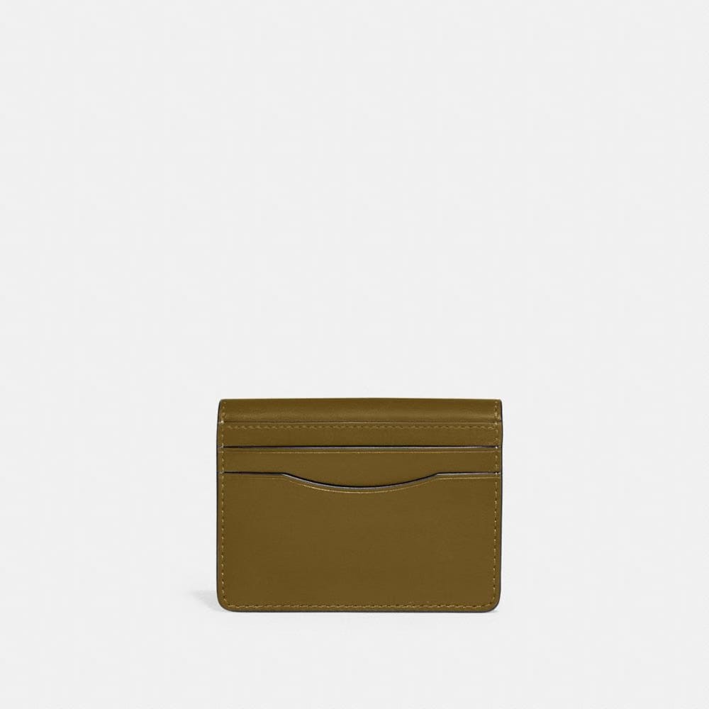 Coach Bandit Card Case Brass Muted Olive