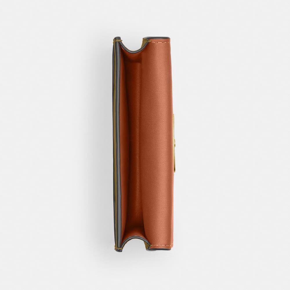 Coach Bandit Card Case Brass Muted Olive