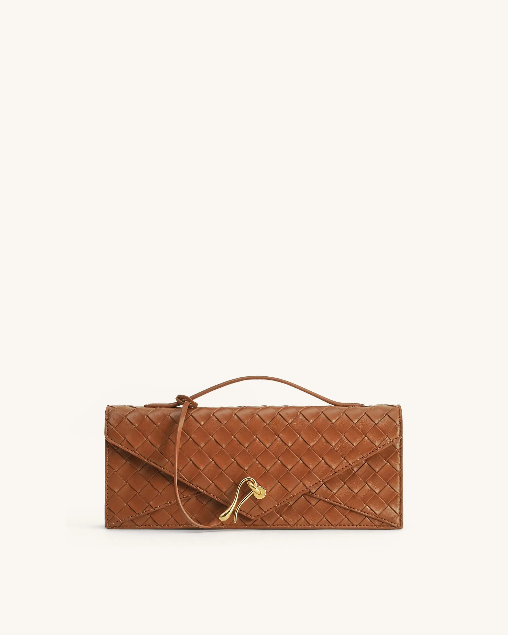 Jw Pei Celeste Woven Textured Envelope Top Handle Bag Brown
