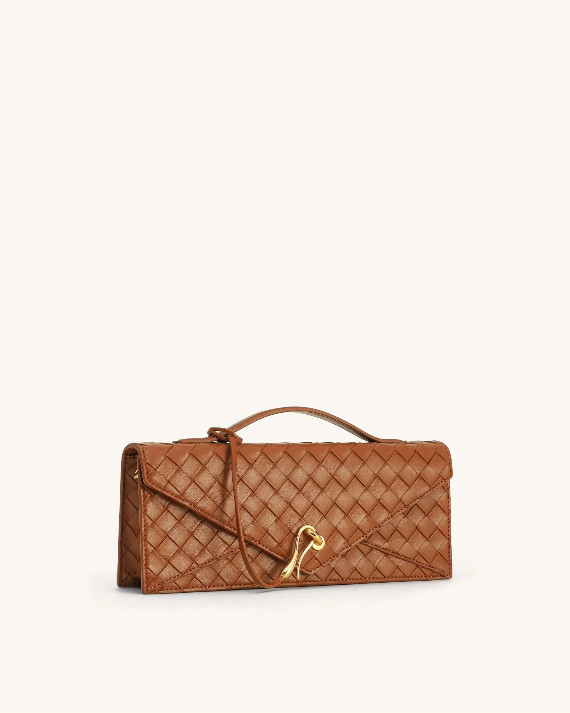 Jw Pei Celeste Woven Textured Envelope Top Handle Bag Brown