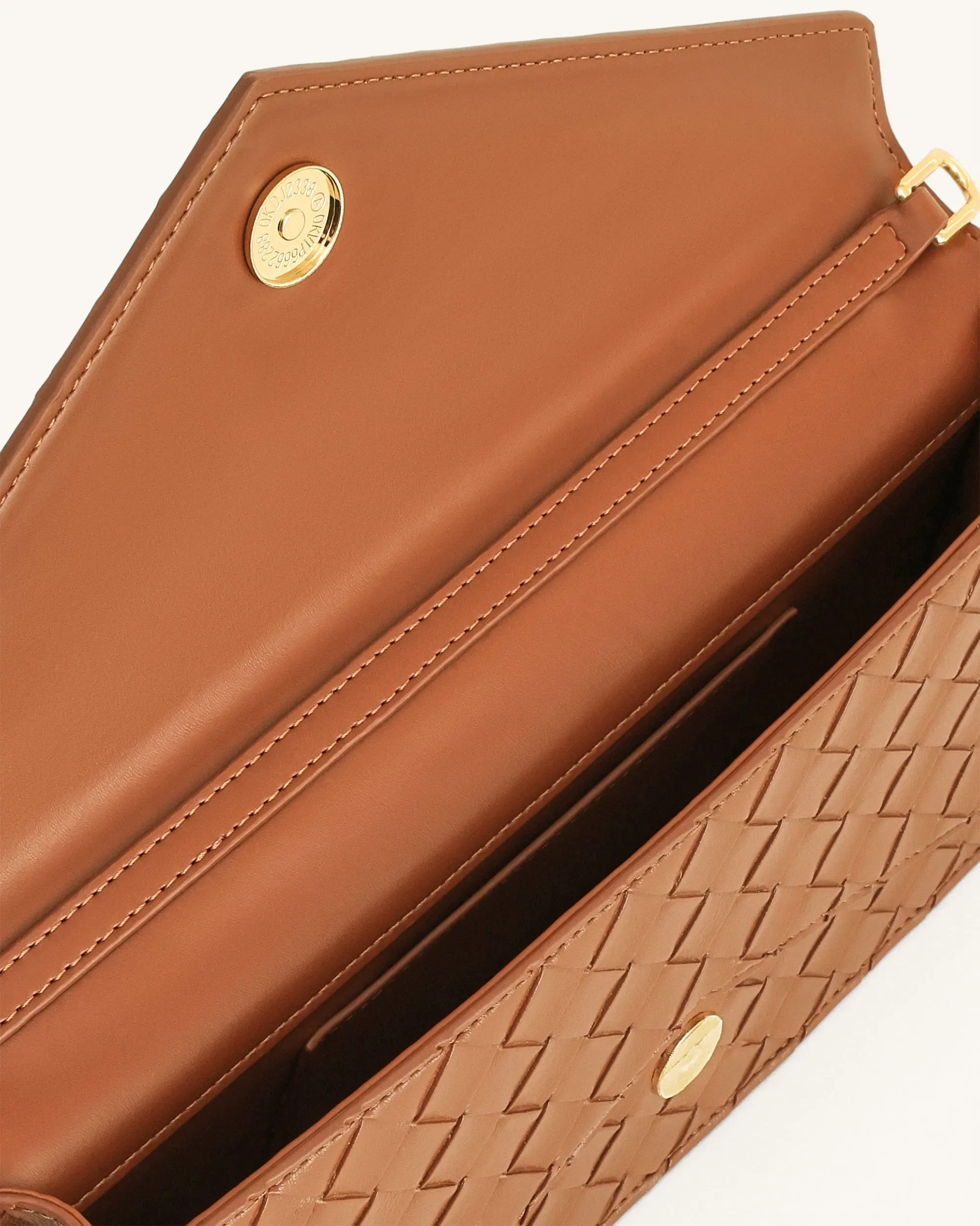 Jw Pei Celeste Woven Textured Envelope Top Handle Bag Brown