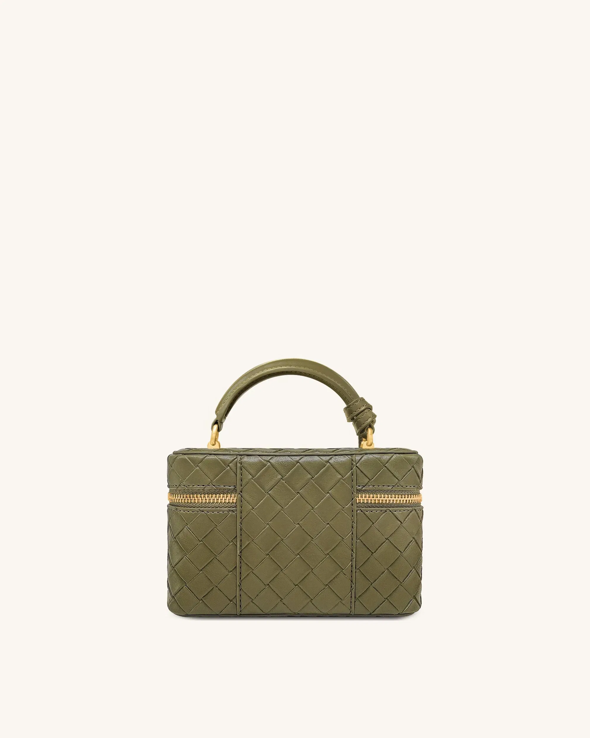 Jw Pei Cleo Woven Texture Box Shape Top Handle Bag Olive Green