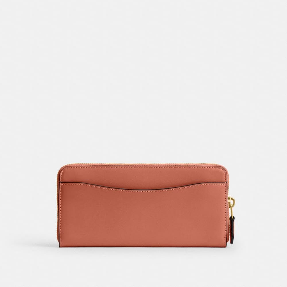 Coach Essential Slim Accordion Zip Wallet Brass Dark Peach