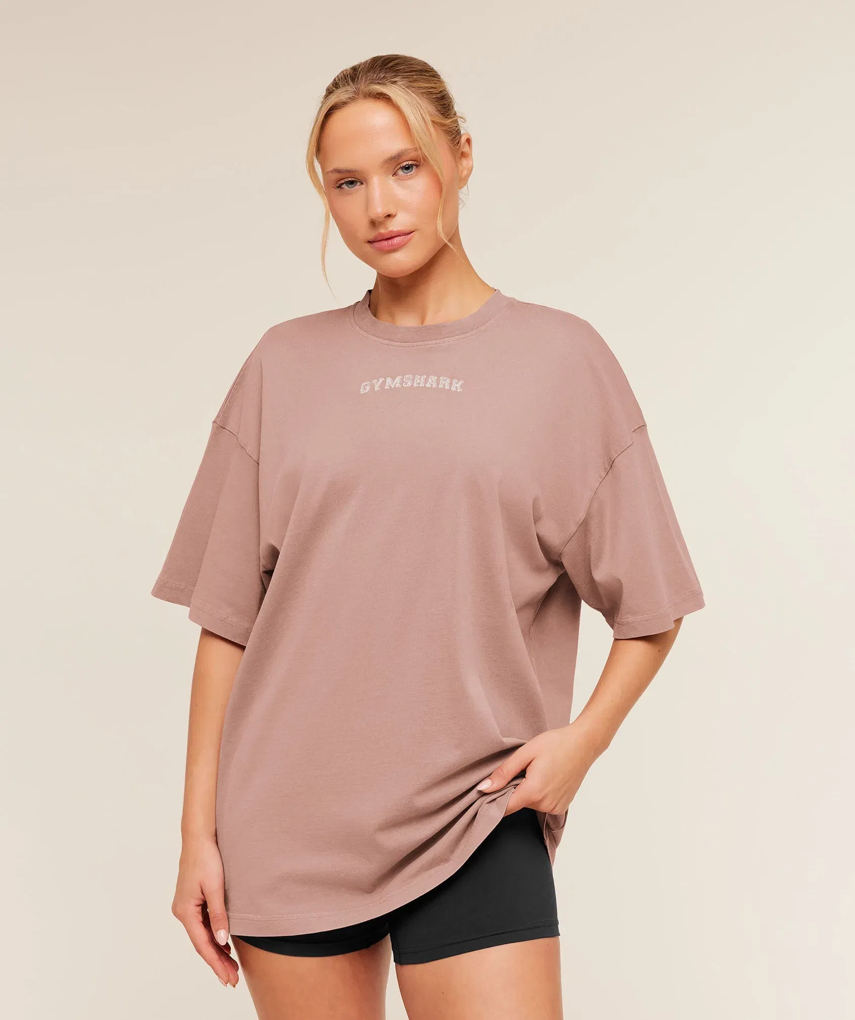 Women's Gymshark Chainstitch Graphic Short Sleeve T-Shirt Chestnut Pink
