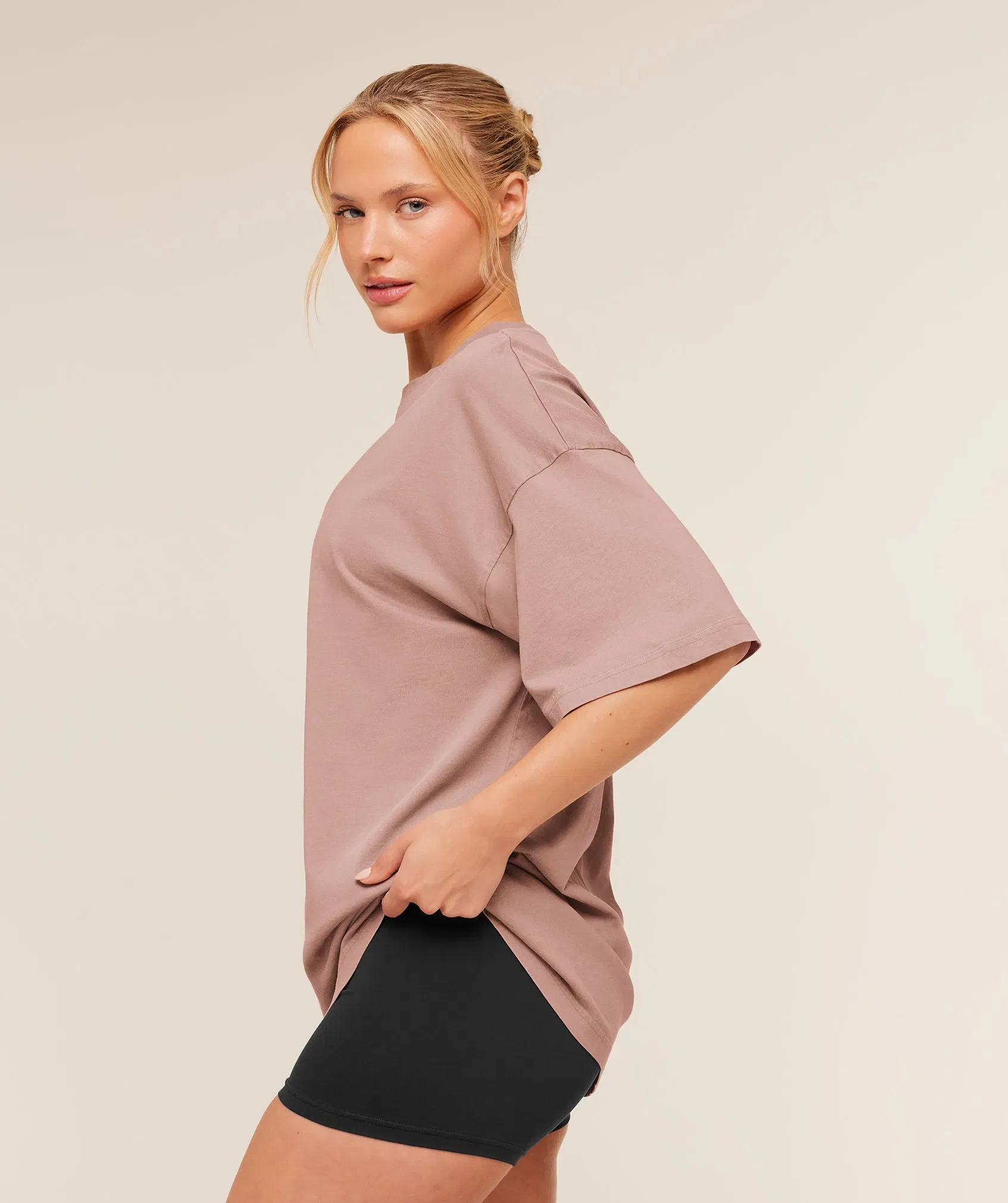 Women's Gymshark Chainstitch Graphic Short Sleeve T-Shirt Chestnut Pink