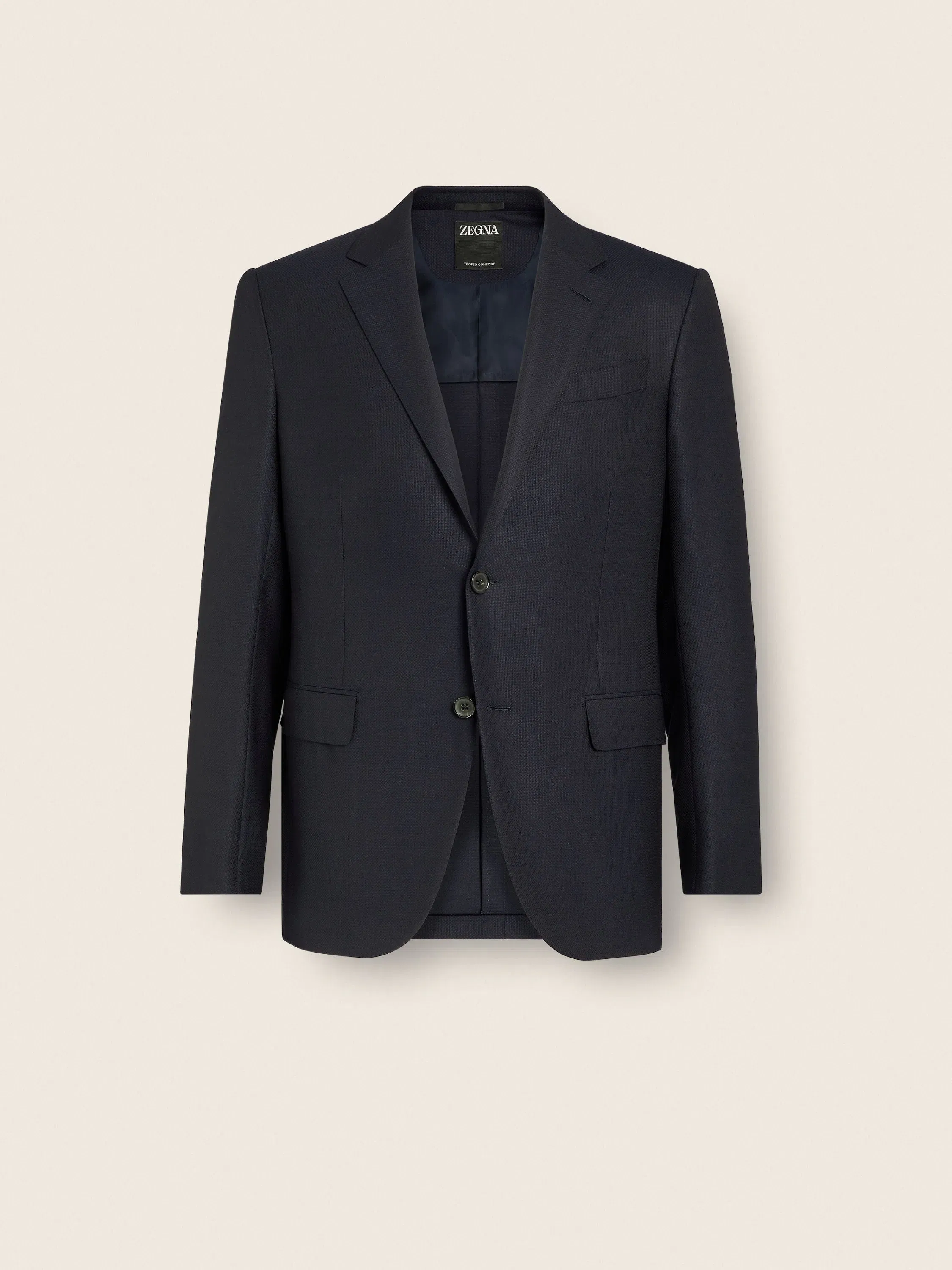 Zegna Navy Blue Trofeo Comfort Wool And Silk Jacket