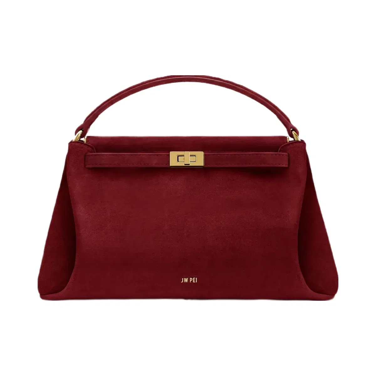 Jw Pei Carmen Faux Suede Top Handle Bag Burgundy