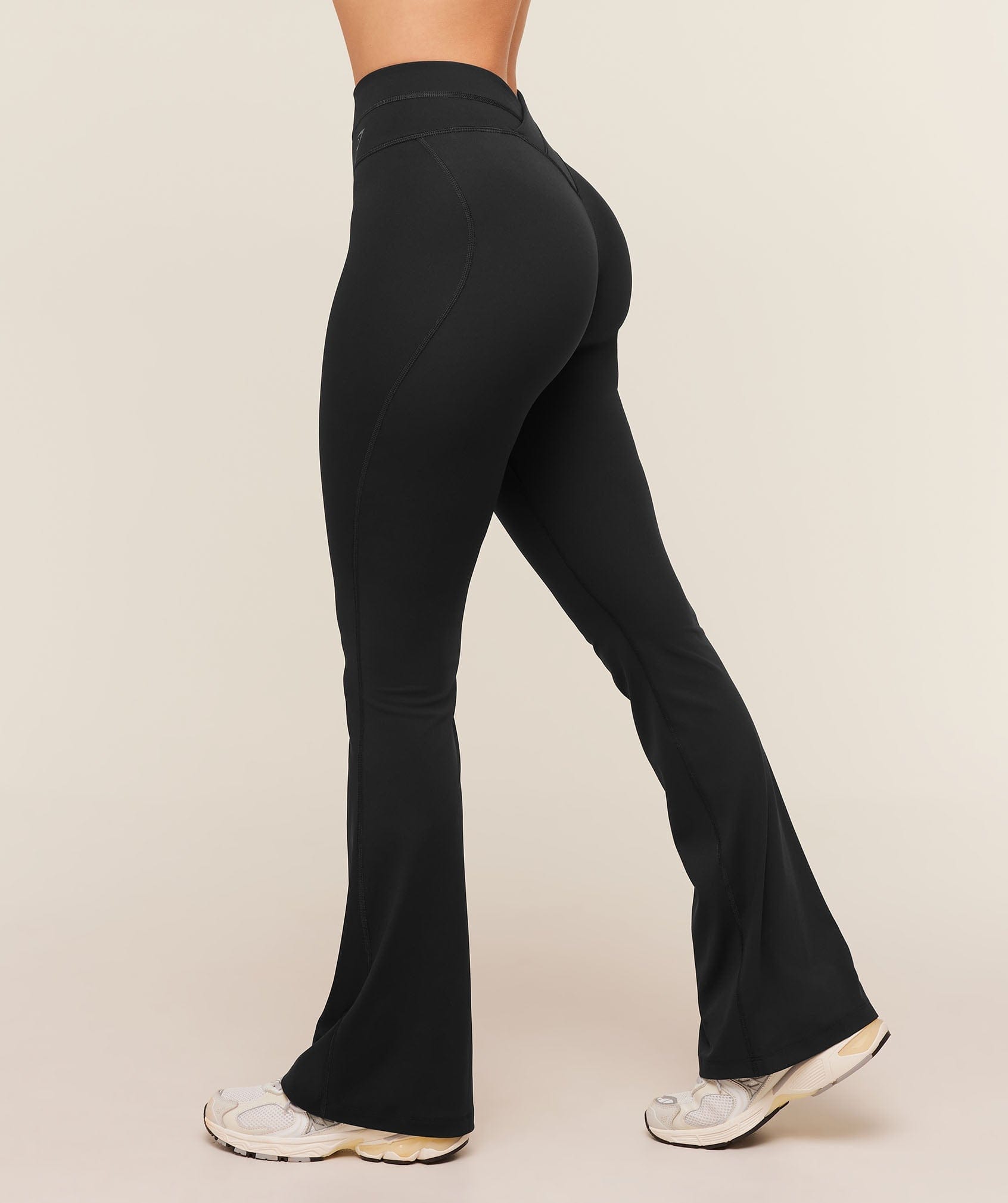 Women's Gymshark Crossover Back Flared Leggings Iron Blue