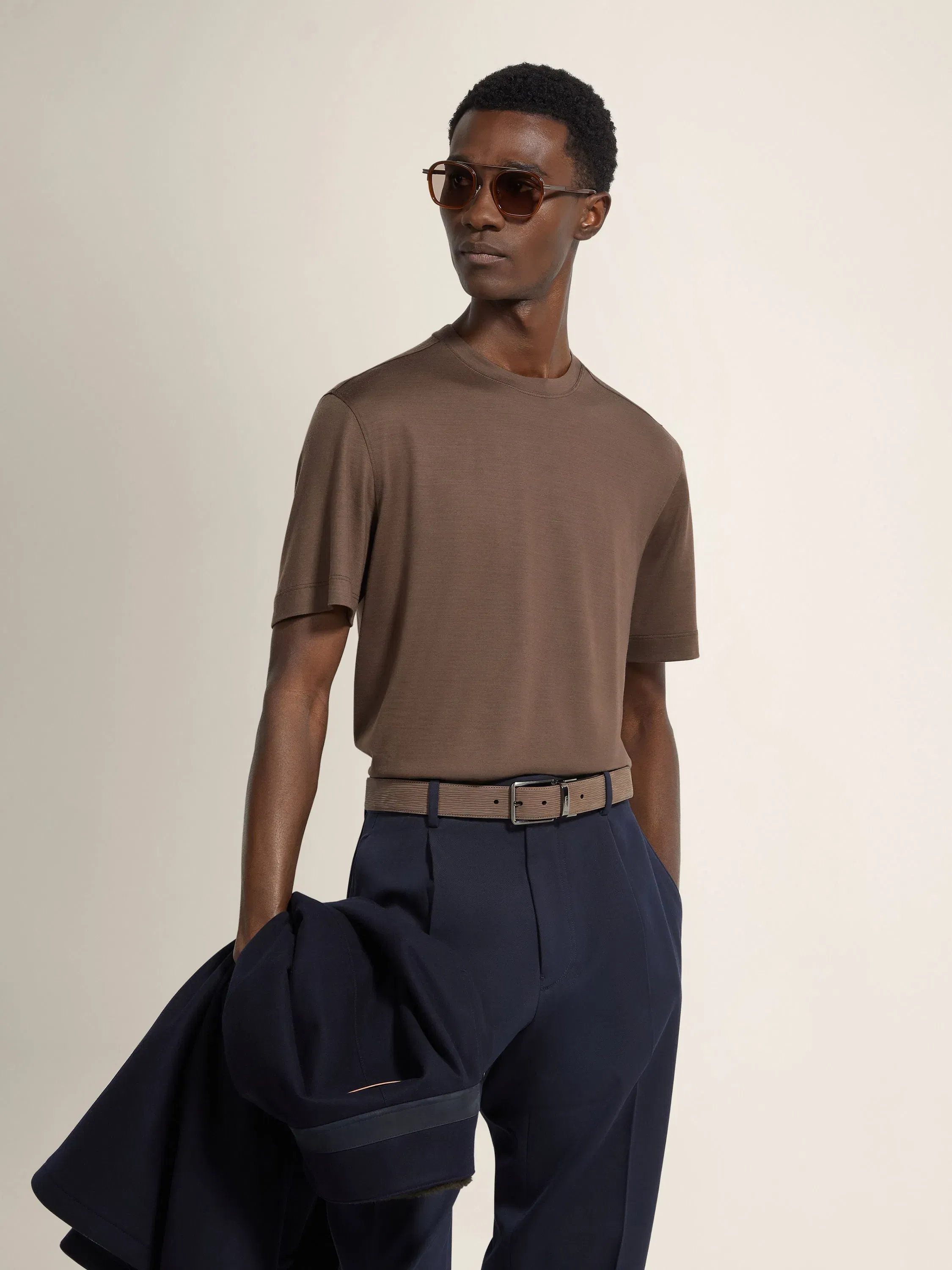 Zegna Brown Vellus Aureum T-Shirt