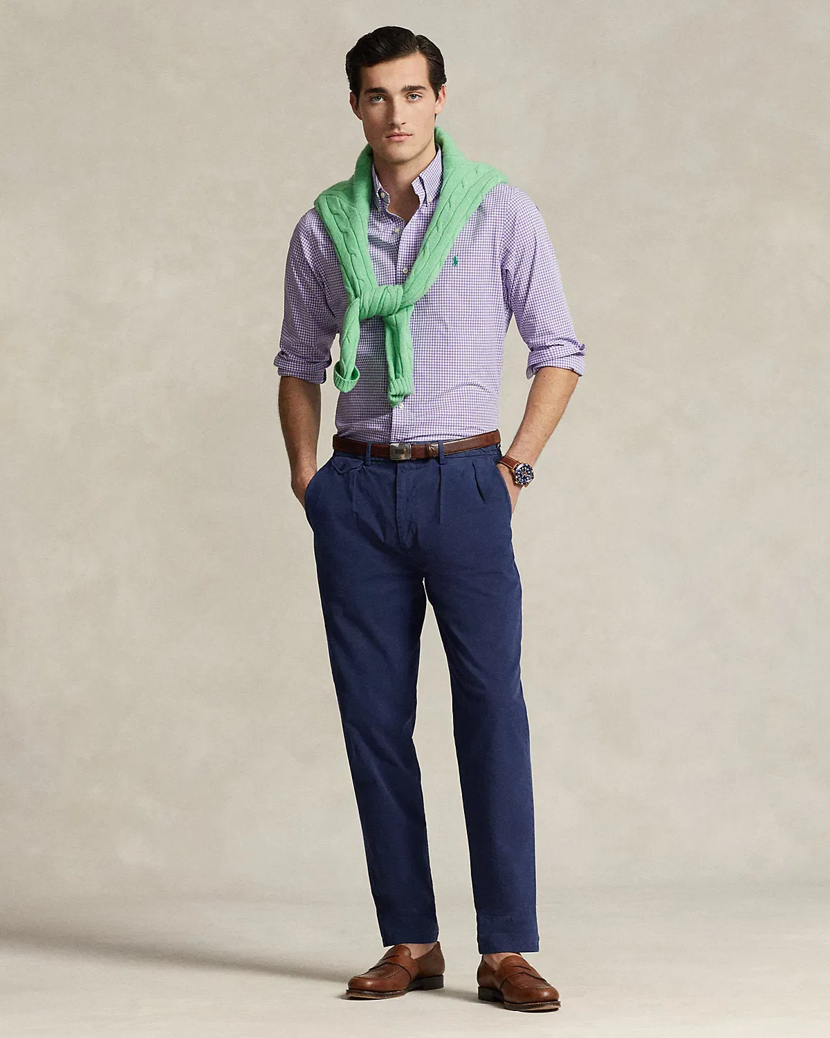 Ralph Lauren Classic Fit Gingham Stretch Poplin Shirt