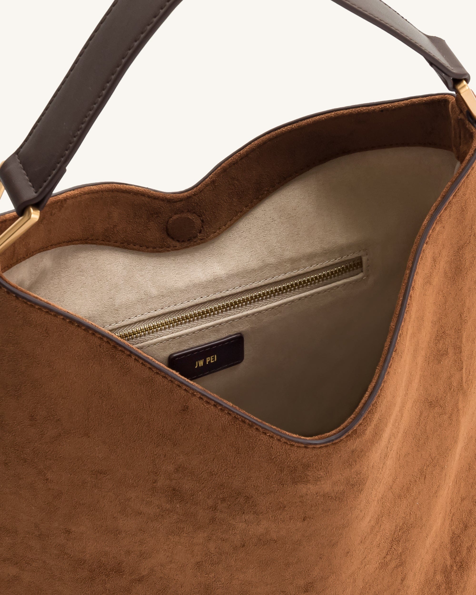 Jw Pei Aria Faux Suede Shoulder Bag Brown