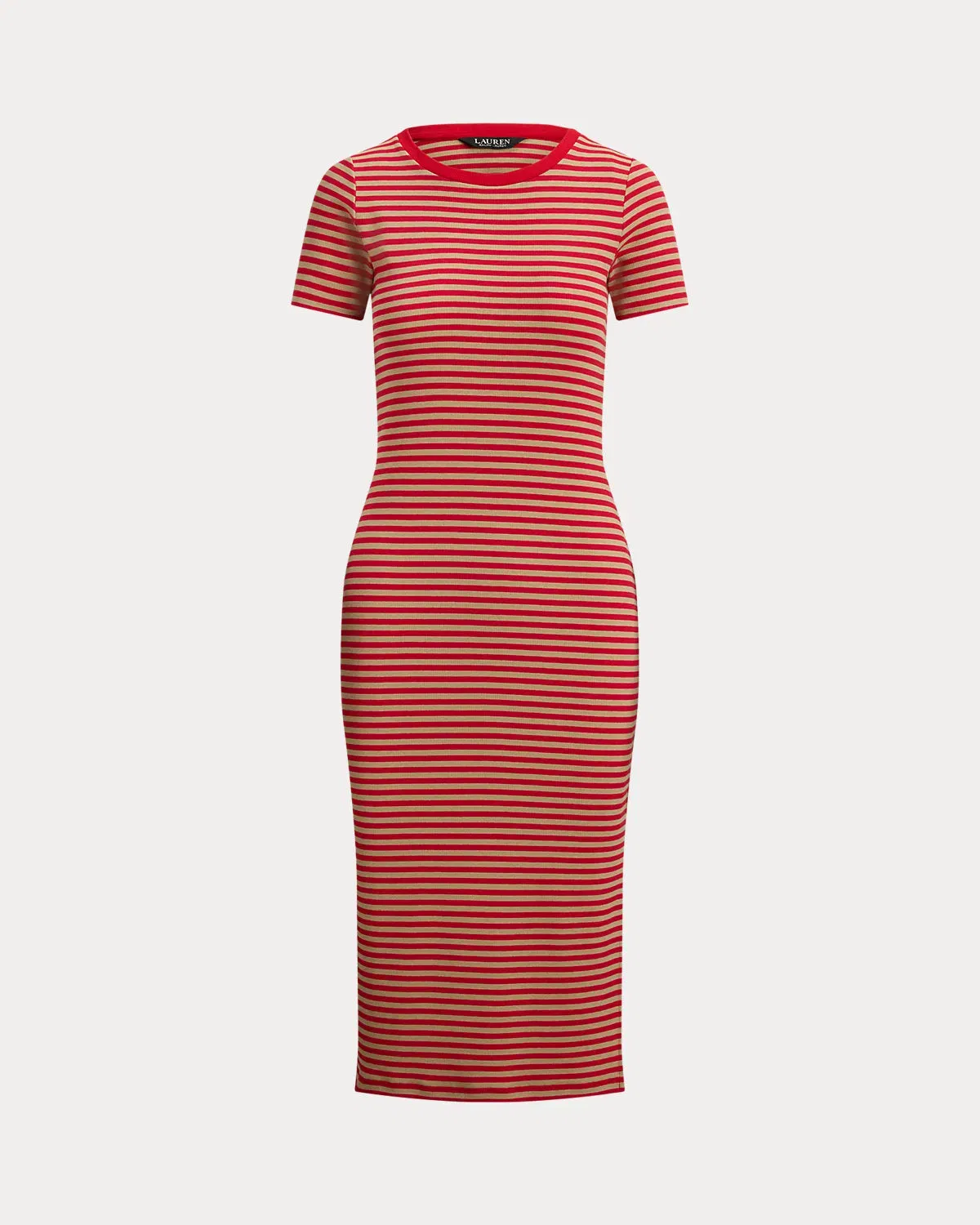Ralph Lauren Striped CottonBlend Ribbed T-Shirt Dress
