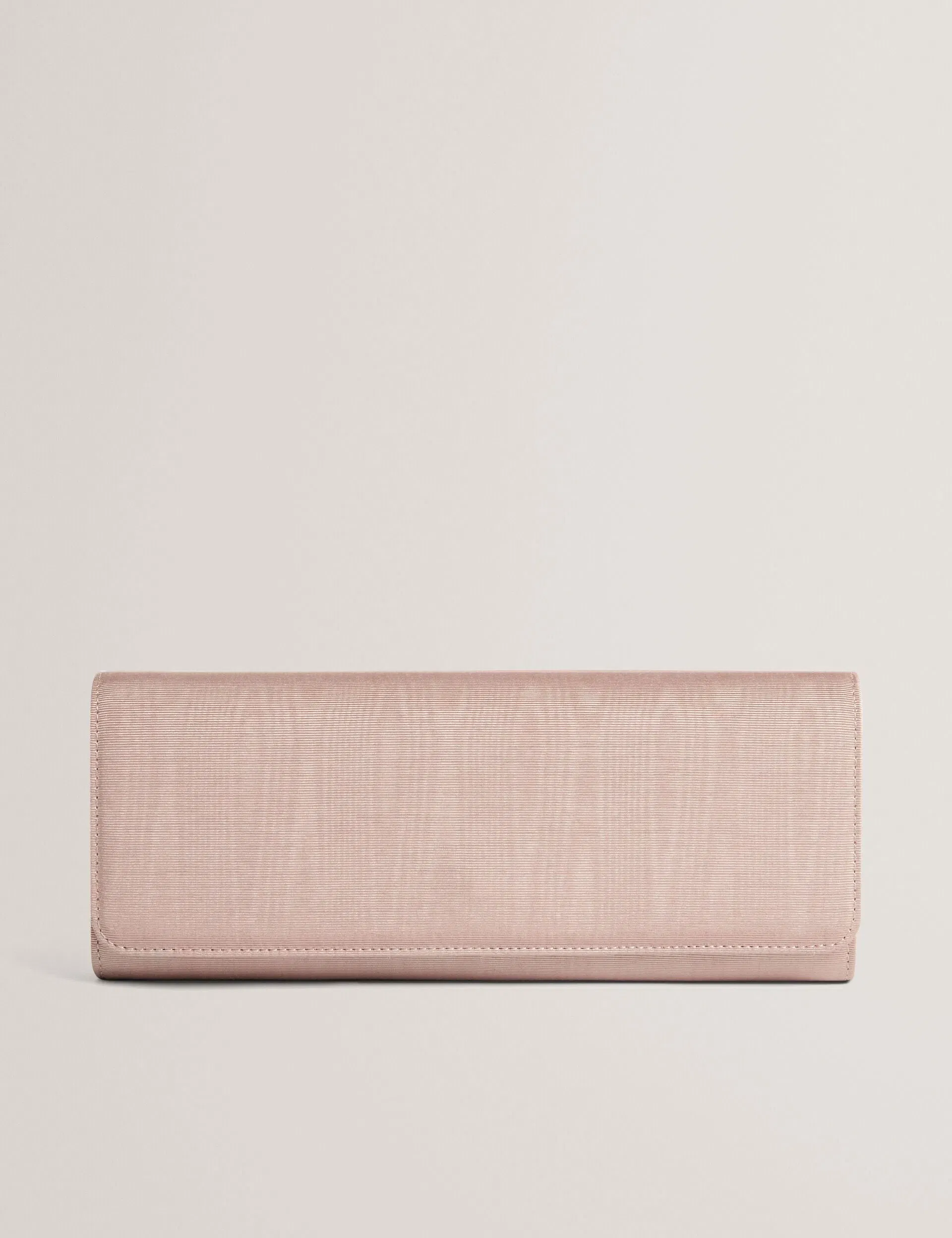 Ted Baker Maliisa Moire Baguette Foldover Clutch Bag Light Pink Women's