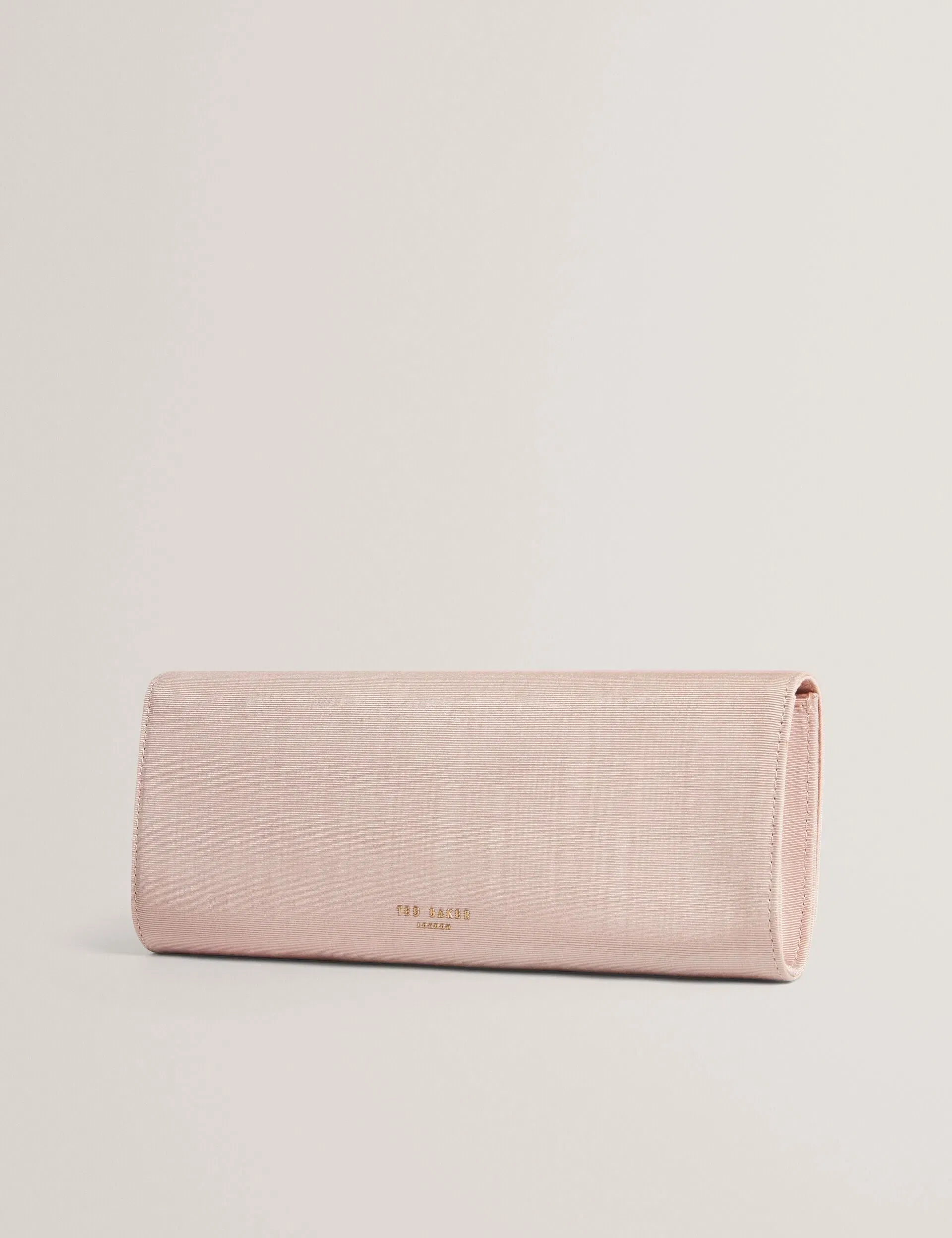 Ted Baker Maliisa Moire Baguette Foldover Clutch Bag Light Pink Women's