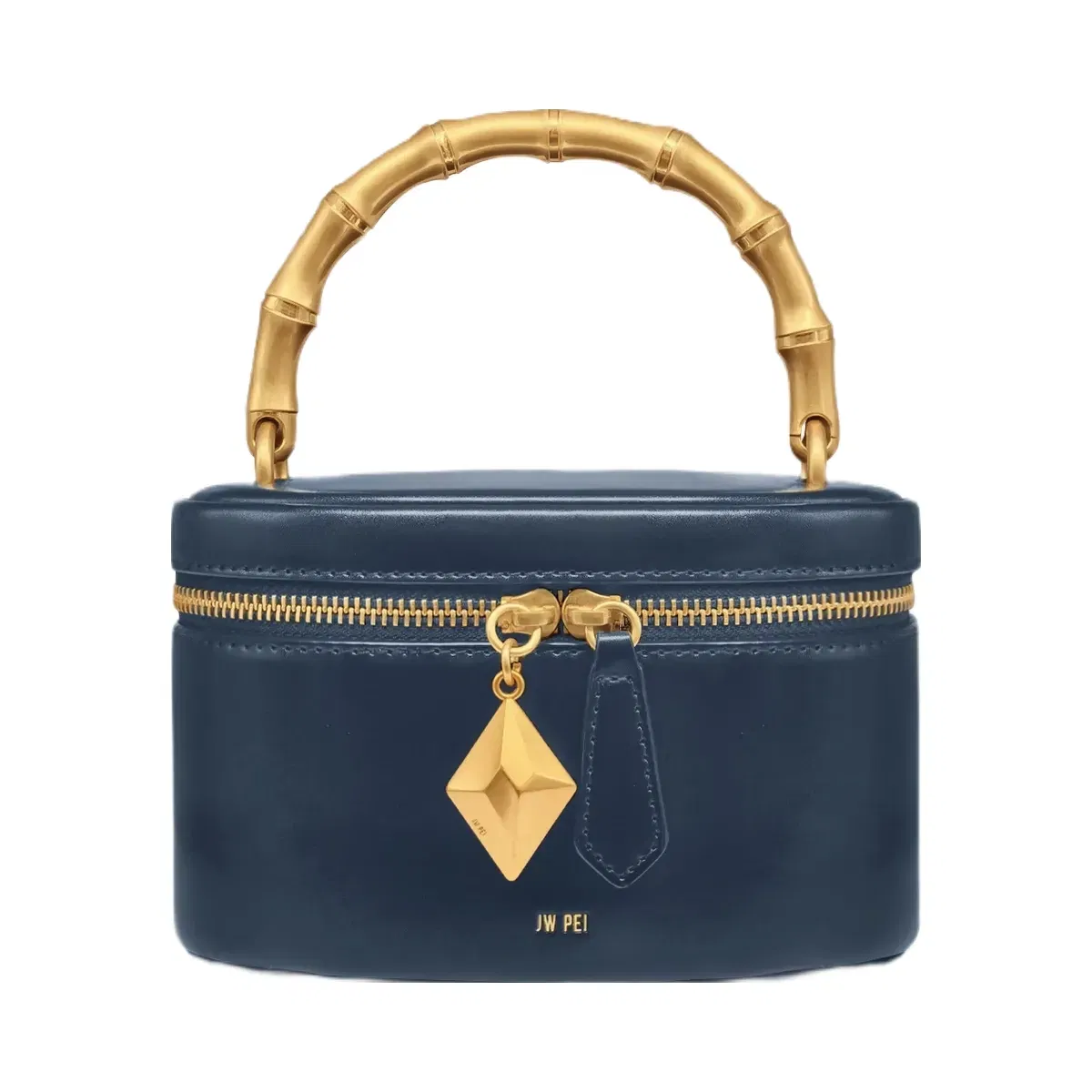 Jw Pei Natalie Metal Geometric Pendant Handle Bag Navy