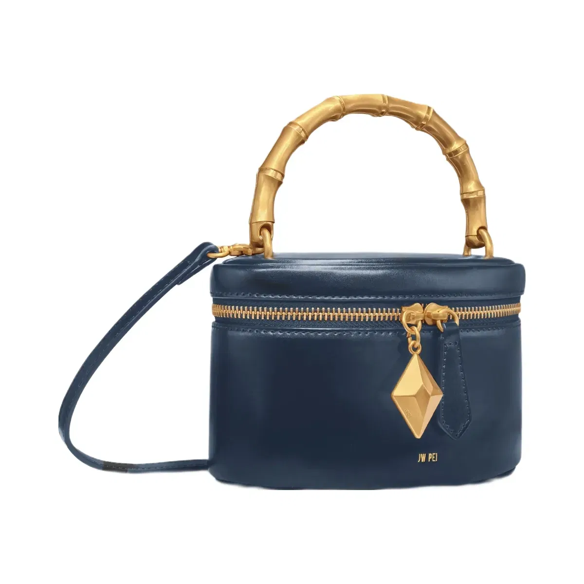 Jw Pei Natalie Metal Geometric Pendant Handle Bag Navy