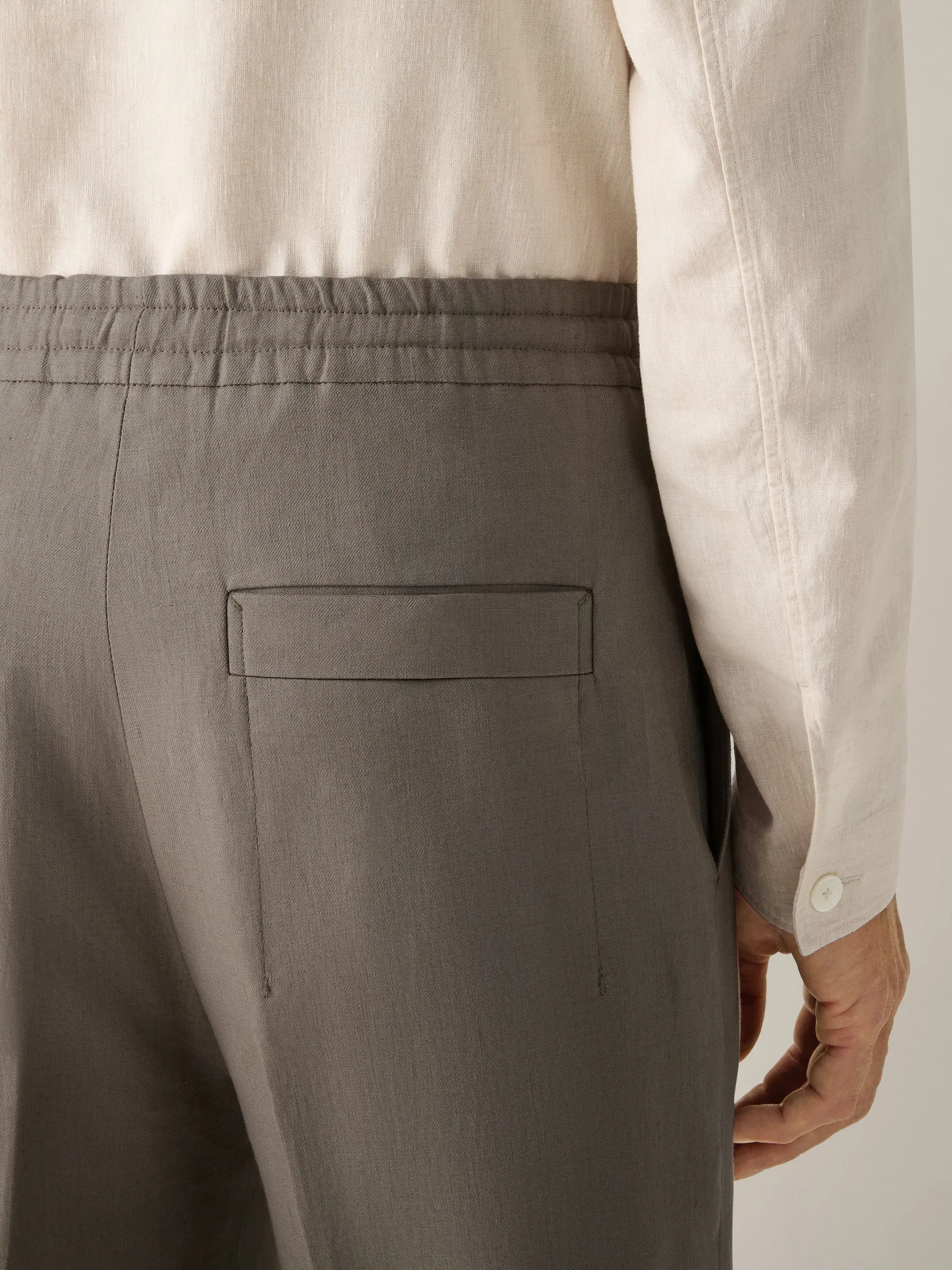 Zegna Dark Taupe Oasi Lino Shorts