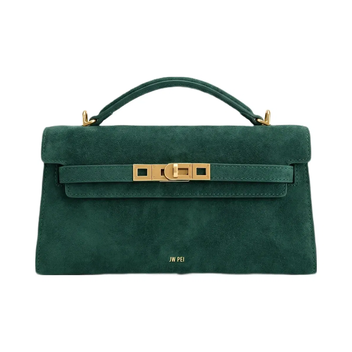 Jw Pei Noor Faux Suede Top Handle Bag Forest Green